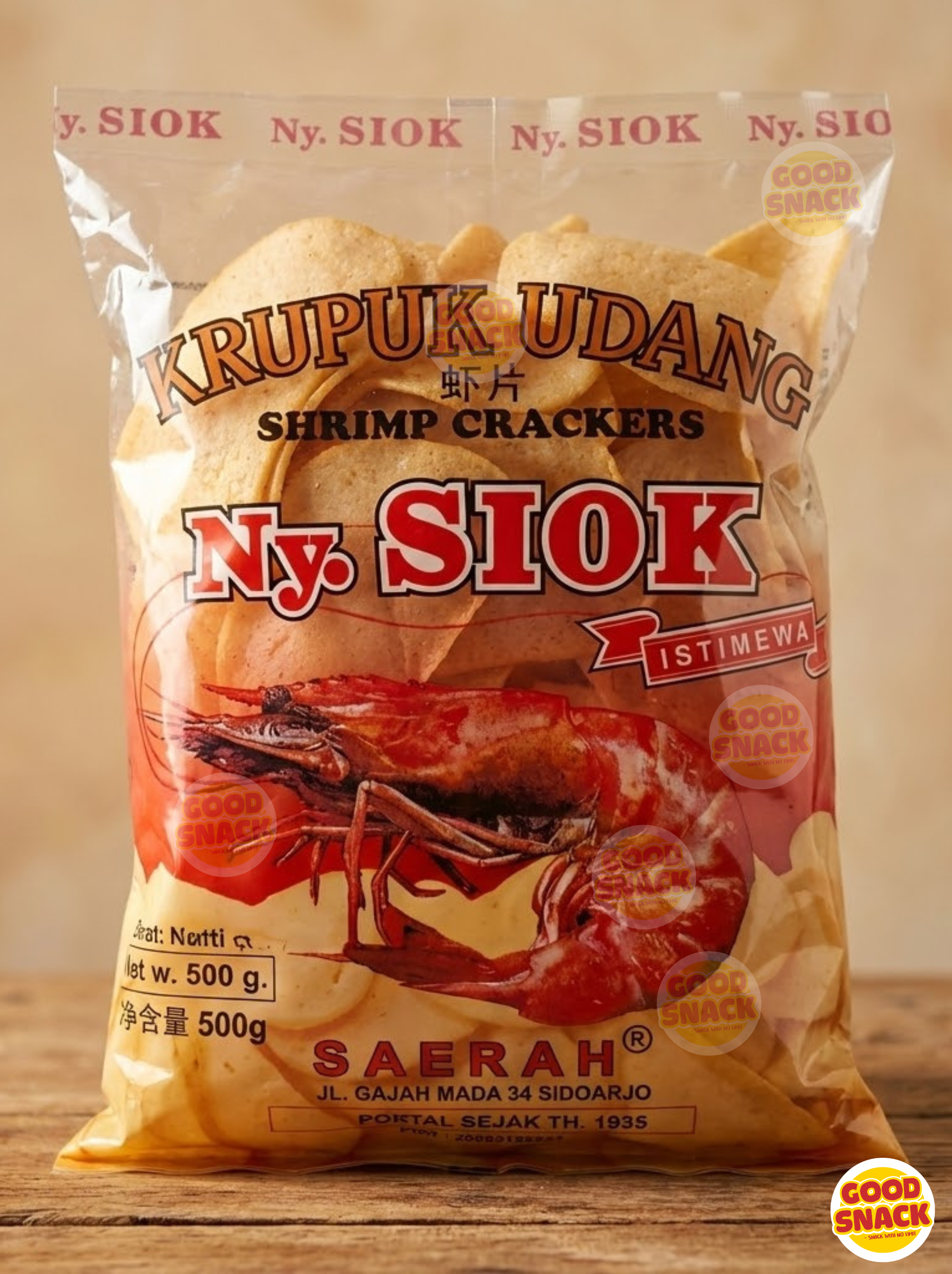 Ny. Siok Shrimp Crackers Round 500g