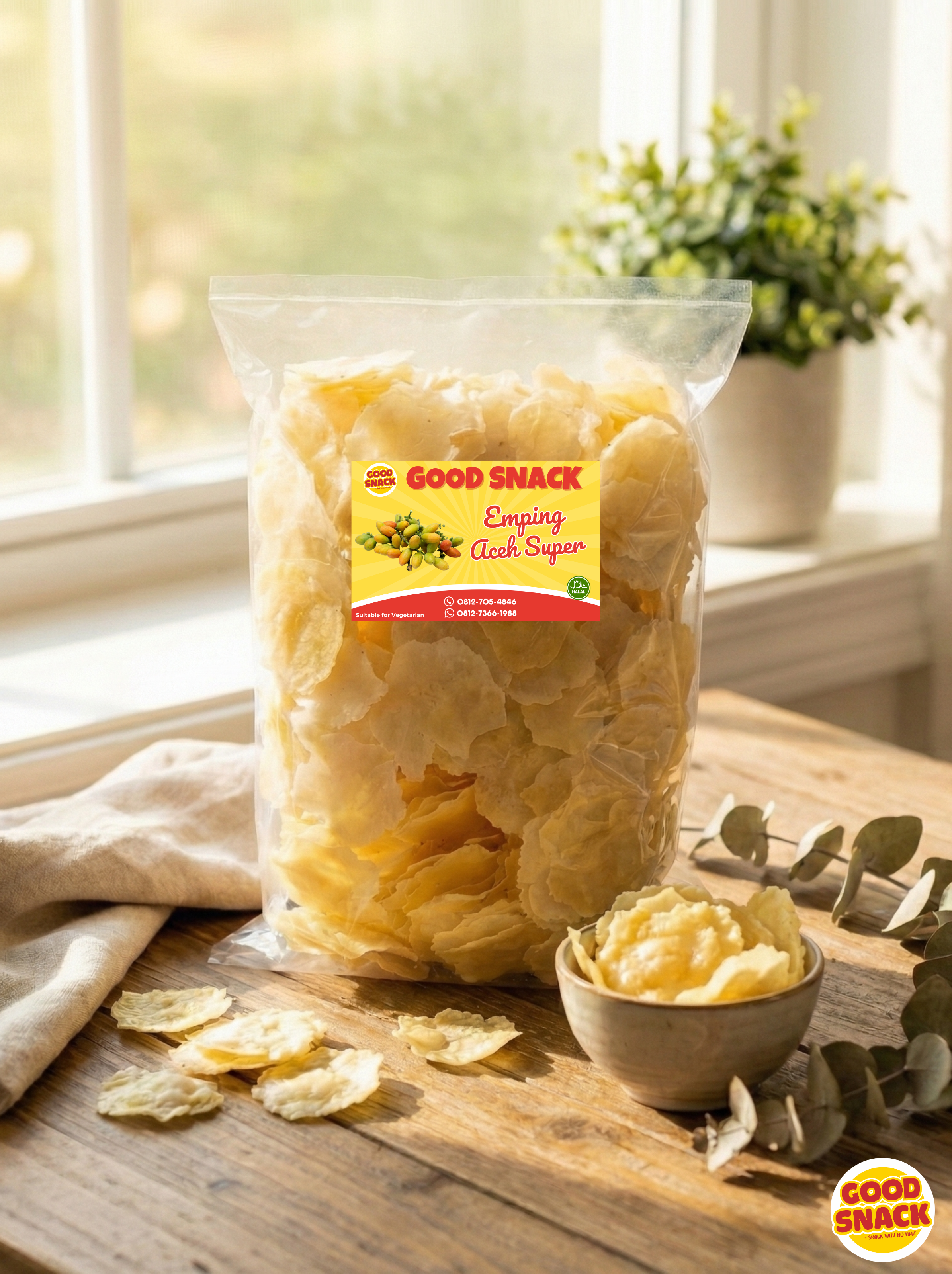 Emping Aceh Super No. 1 (Melinjo Original Crackers) 500g