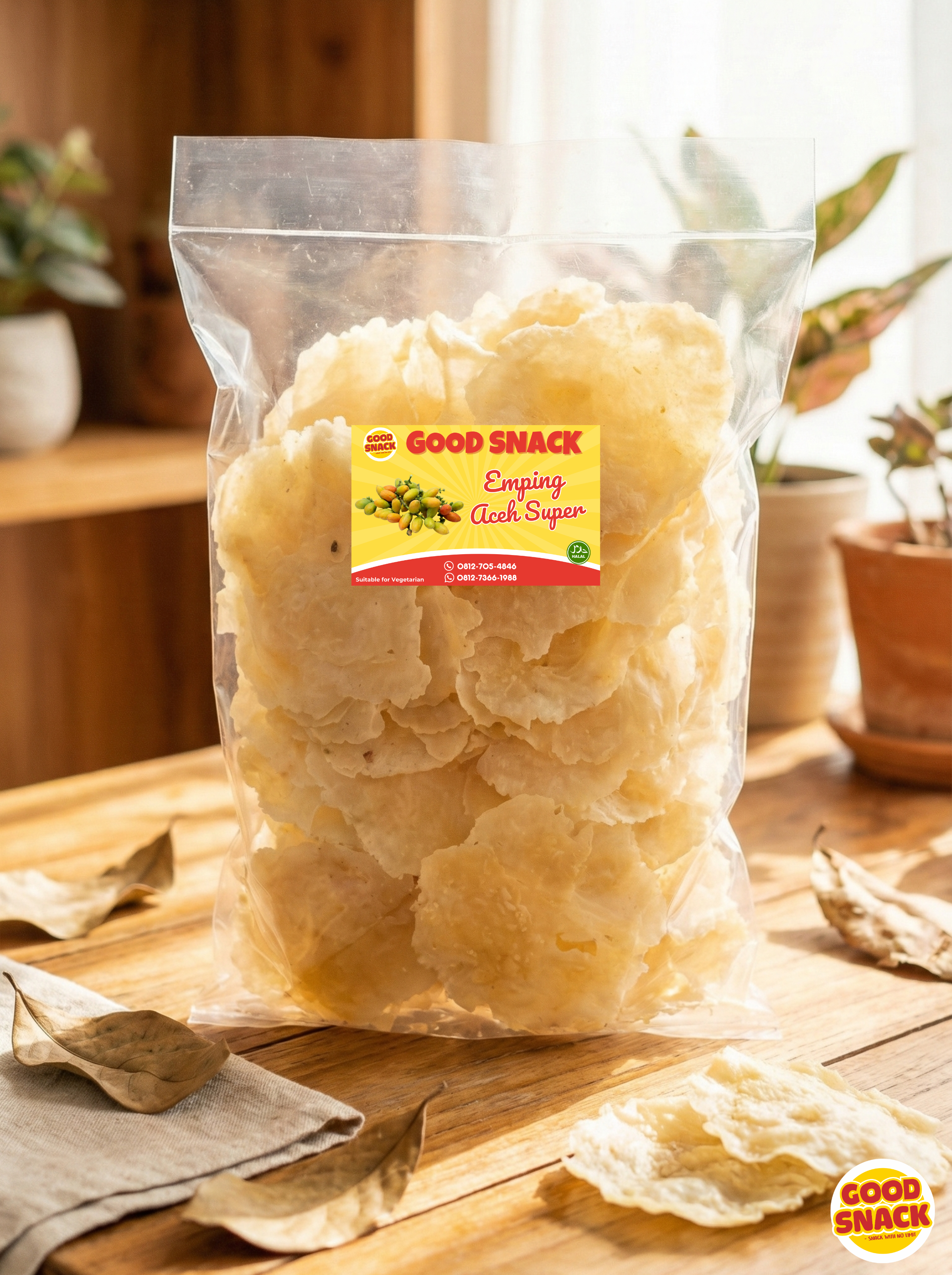 Emping Aceh Super No. 1 Big (Melinjo Crackers Original) 400g