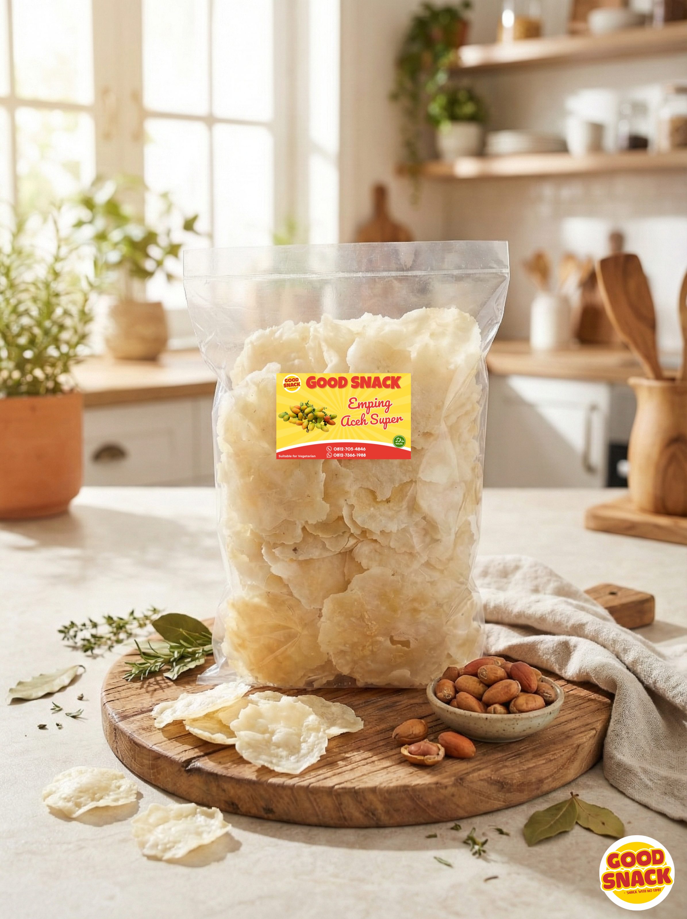 Emping Aceh Super No. 1 (Melinjo Original Crackers) 500g