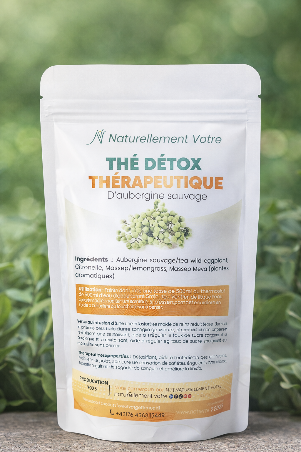 🌿 Thé Détox Thérapeutique à l’Aubergine Sauvage – 90g