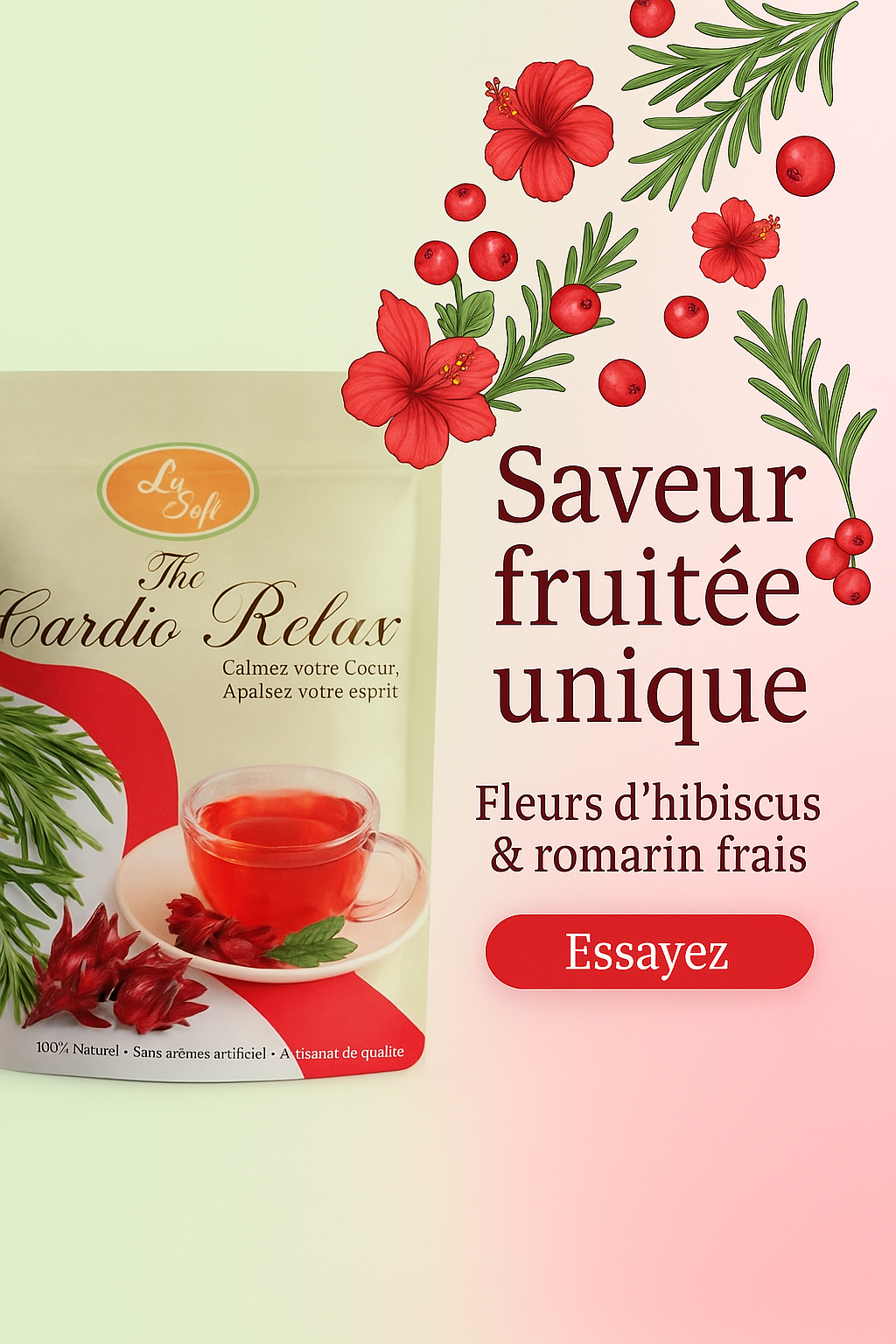 🌺🌿 Cardio Relax - Infusion bien-être hibiscus & romarin