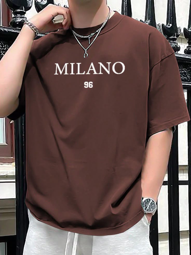 MILANO 96 Premium Brown Oversized T-Shirt | Unisex Streetwear Tee