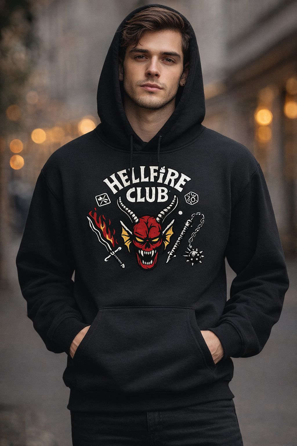 Hellfire Club Devil Print Streetwear Hoodie