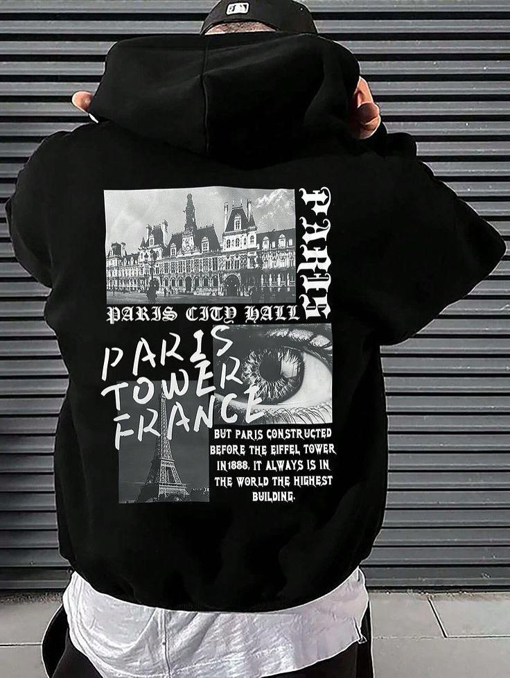 Paris Constructed Graphic Hoodie