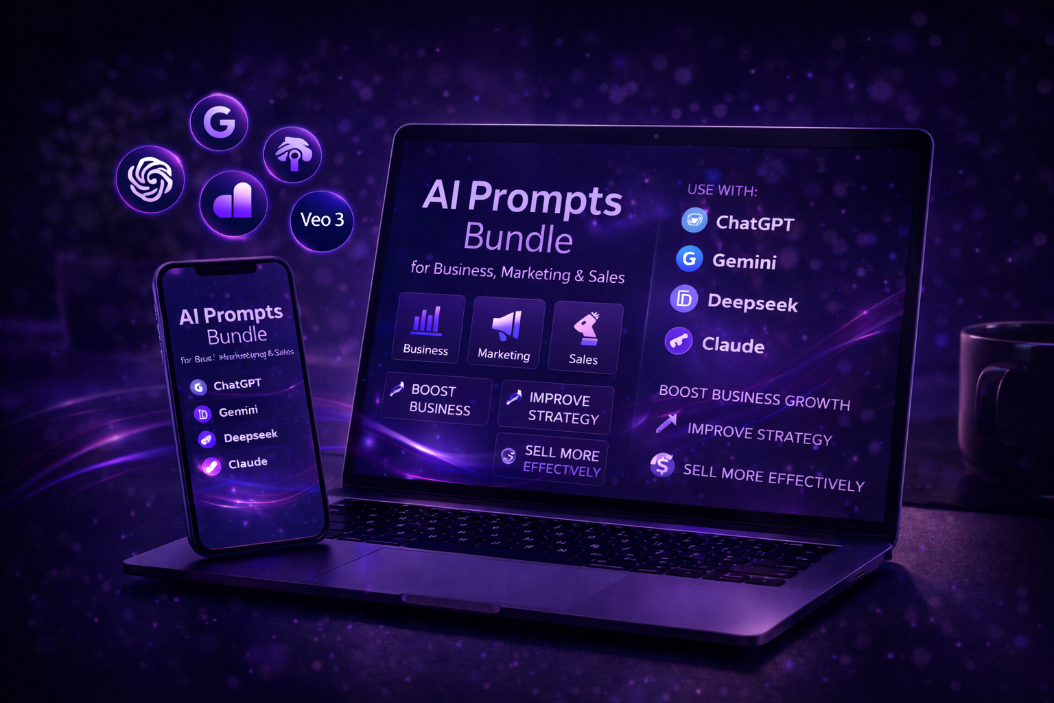 Premium AI Prompts Bundle (Business, Marketing & Sales)