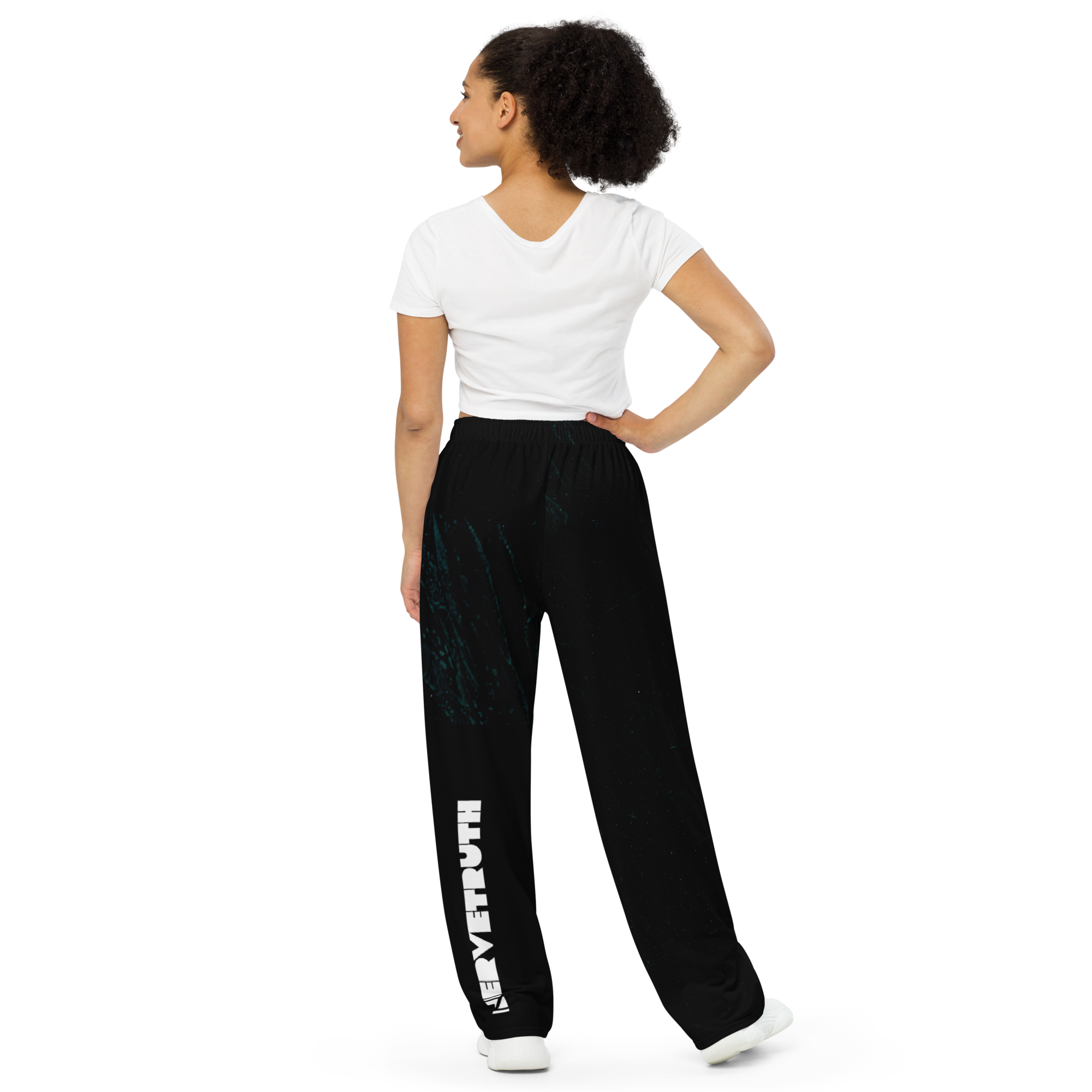 All-Over Black Print Unisex Wide-Leg Pants