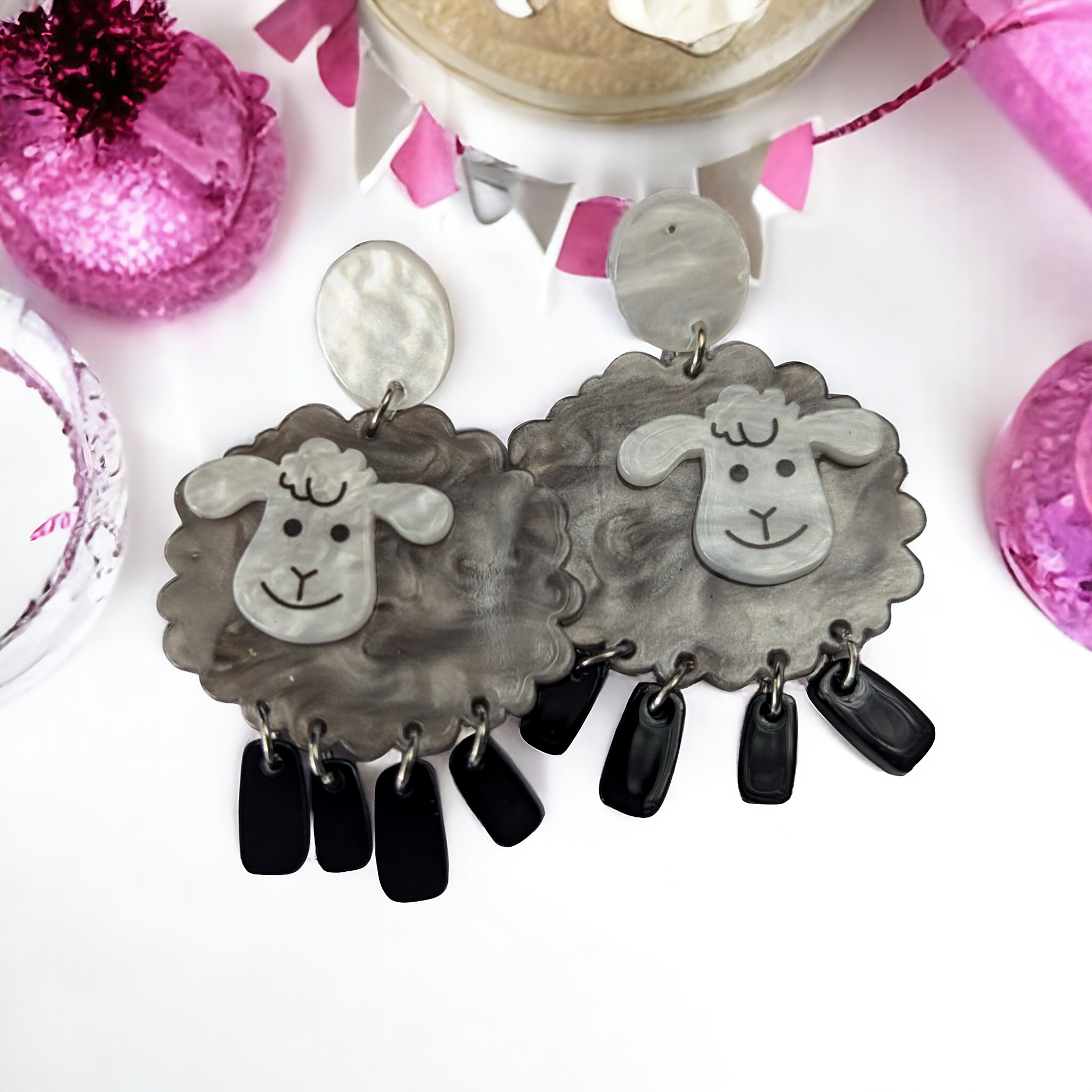 Boucles d'oreilles - Mouton noir