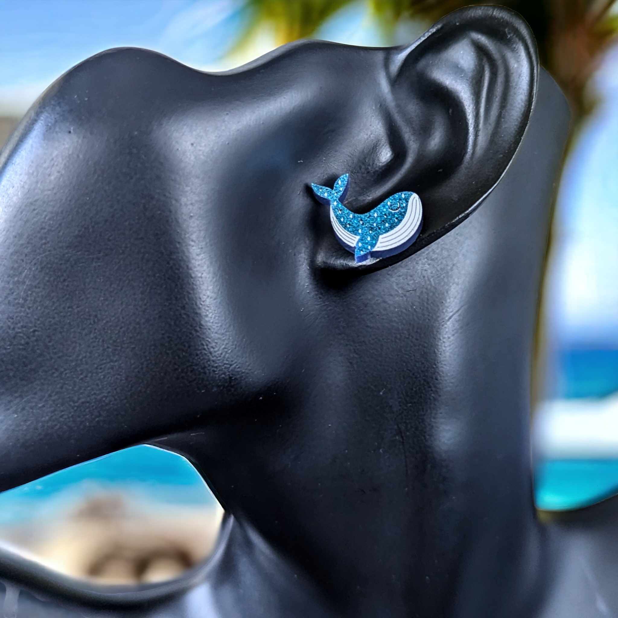 Boucles d'oreilles - Baleine bleue