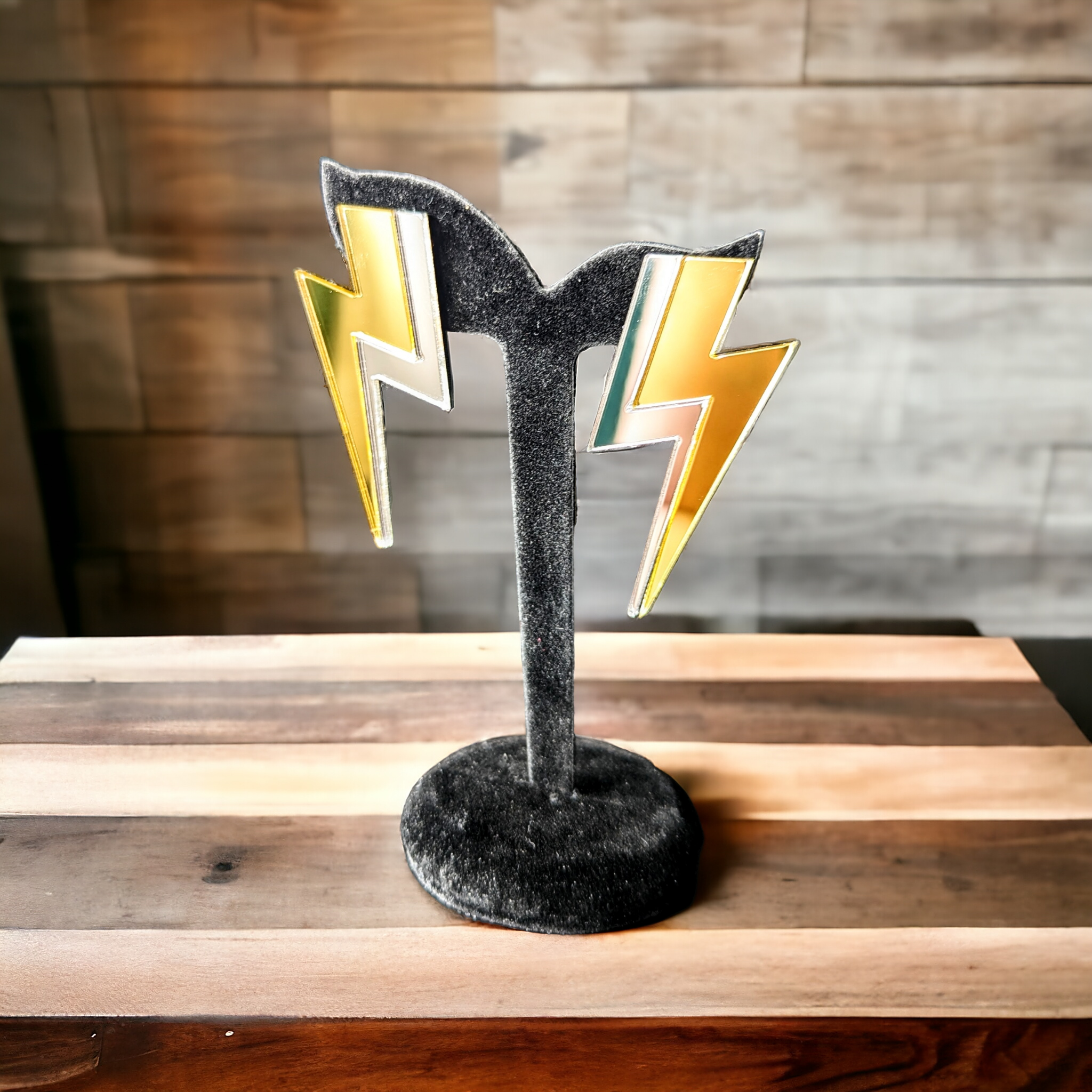 Boucles d'oreilles - Éclair miroir or et argent