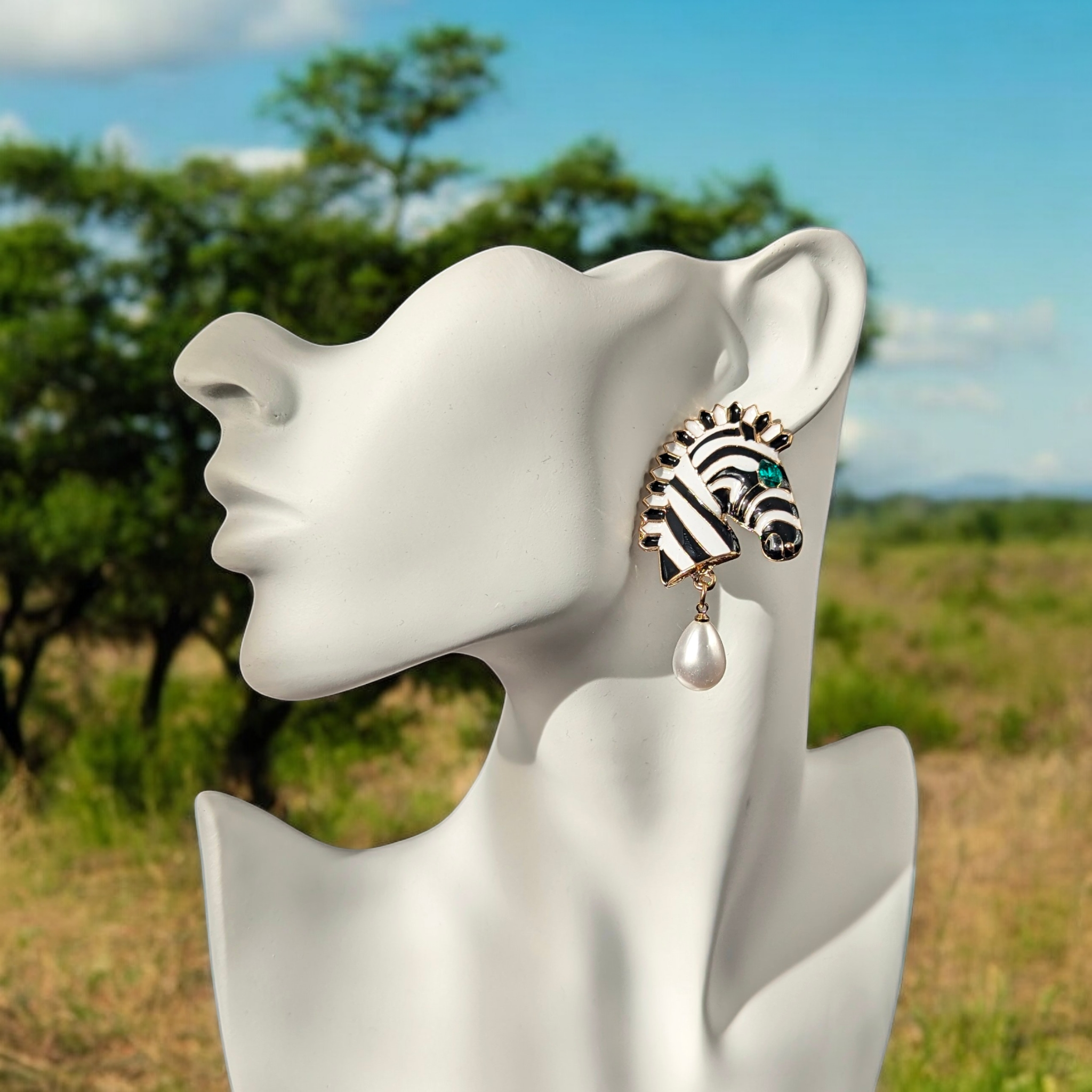 Boucles d'oreilles - Zèbre