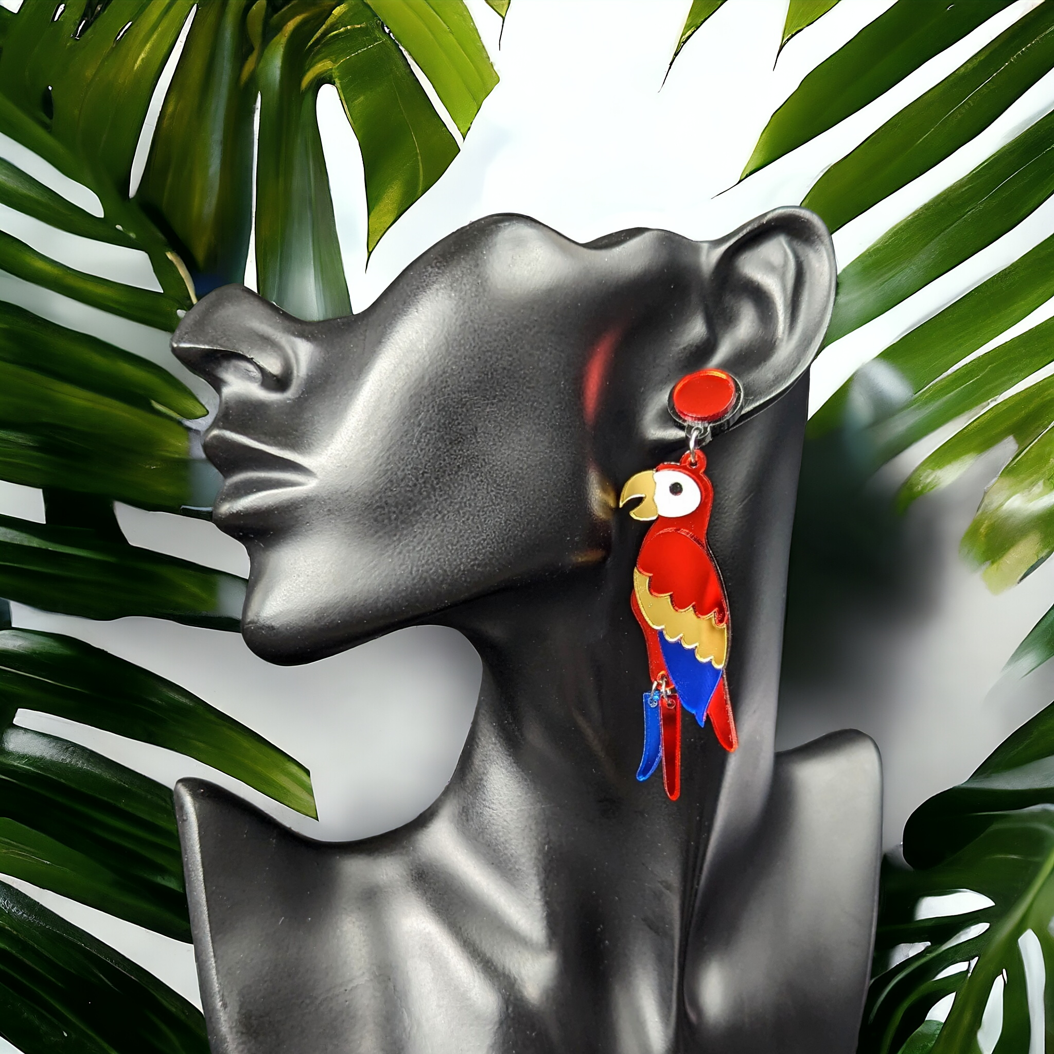 Boucles d'oreilles - Perroquet miroir