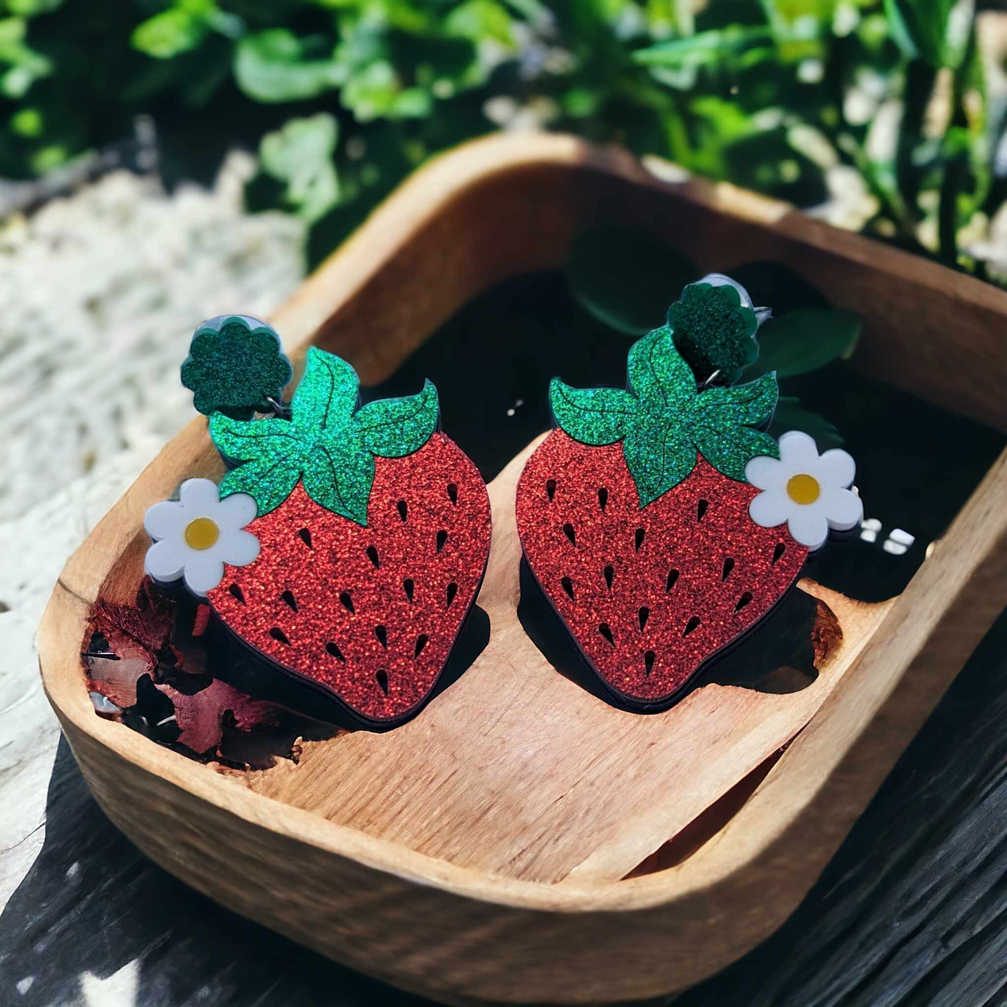 Boucles d'oreilles - Fraises des bois