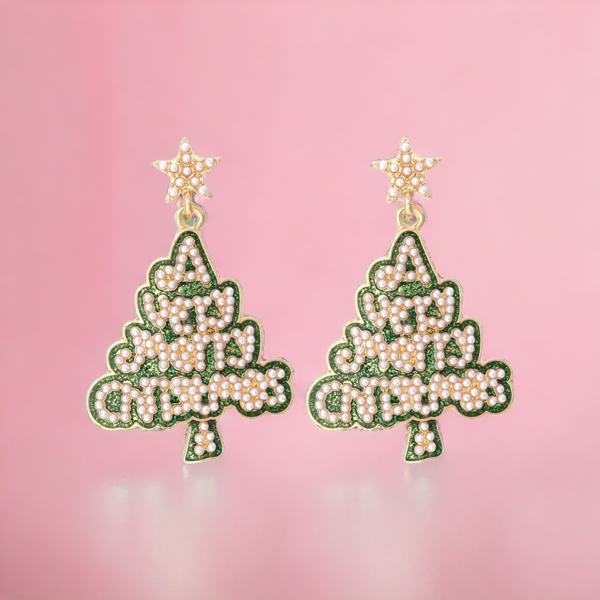 Boucles d'oreilles - Sapin "A very merry christmas"