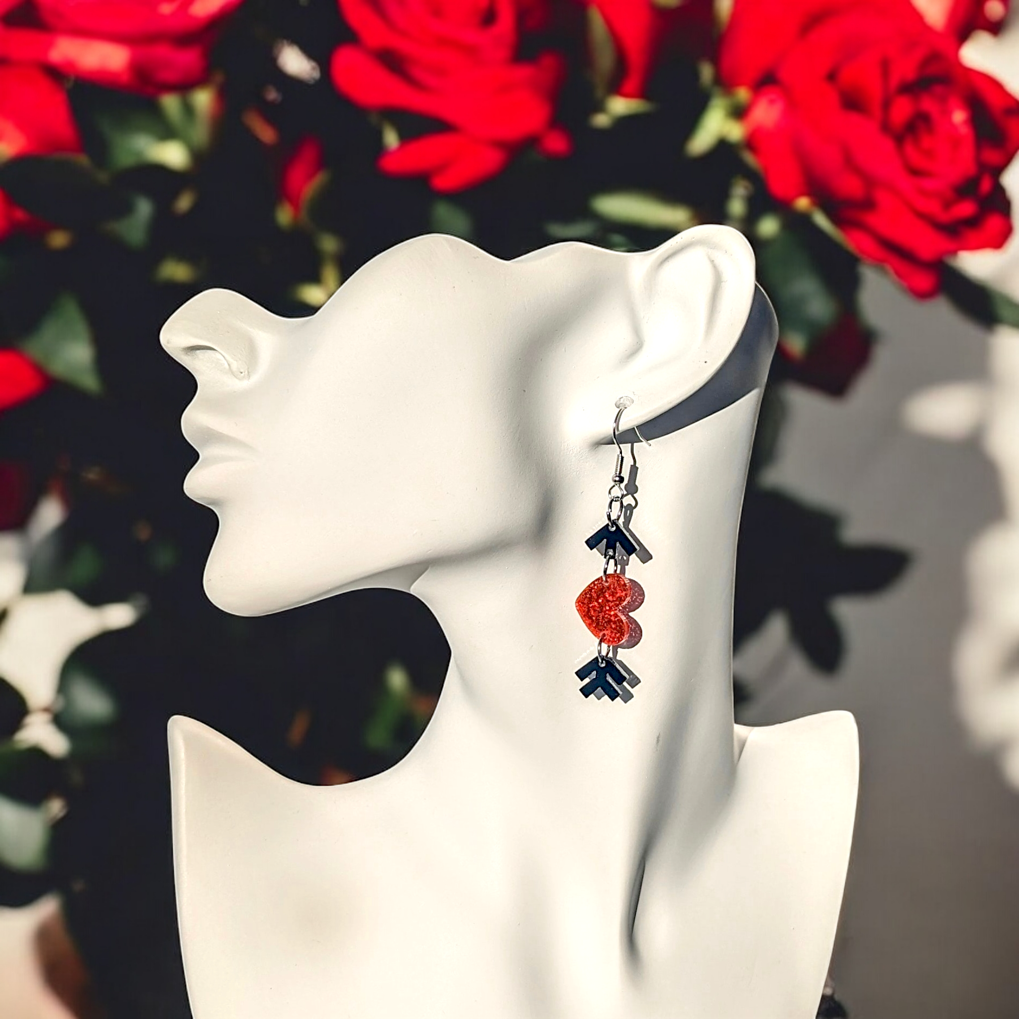 Boucles d'oreilles - Flèches de coeurs