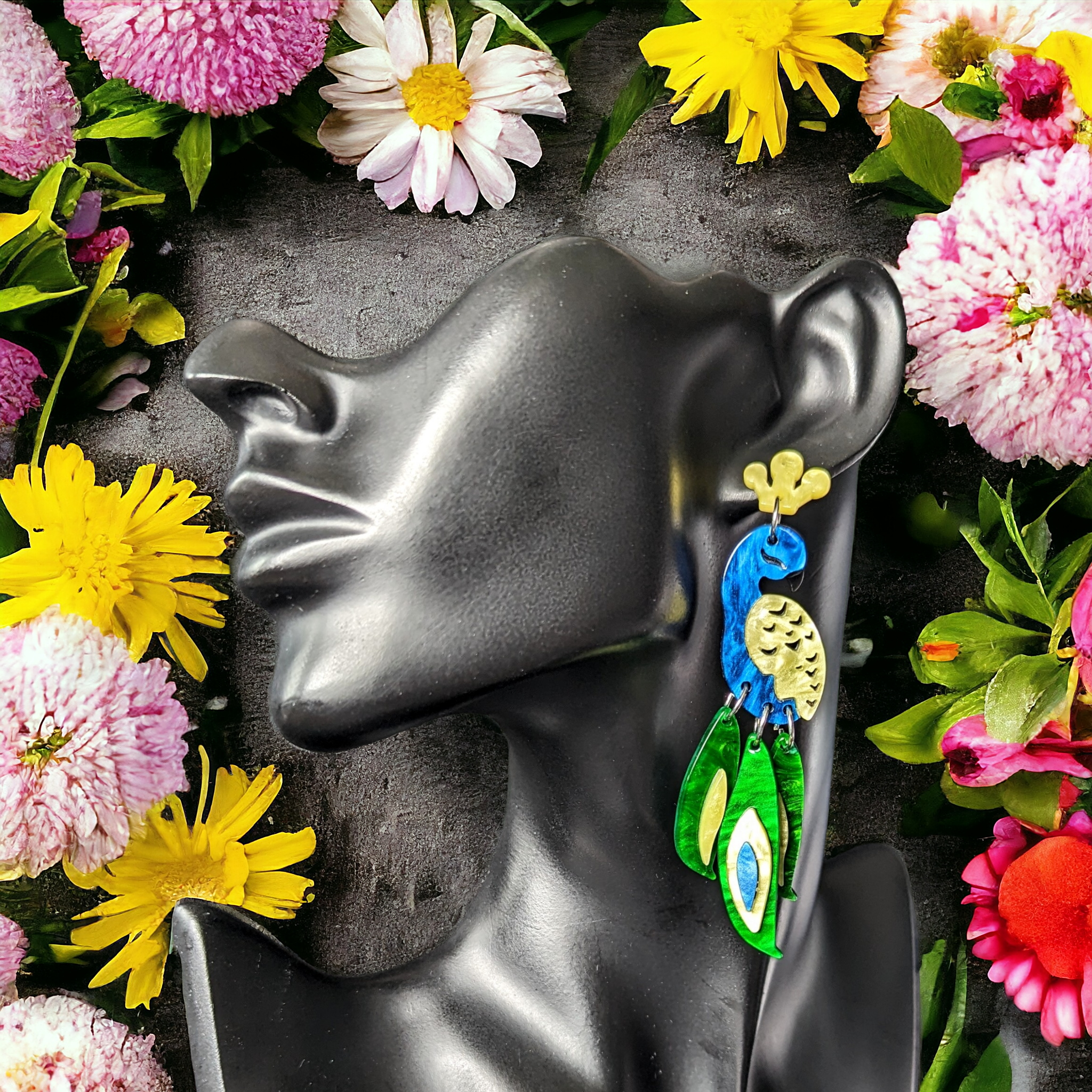 Boucles d'oreilles - Paon