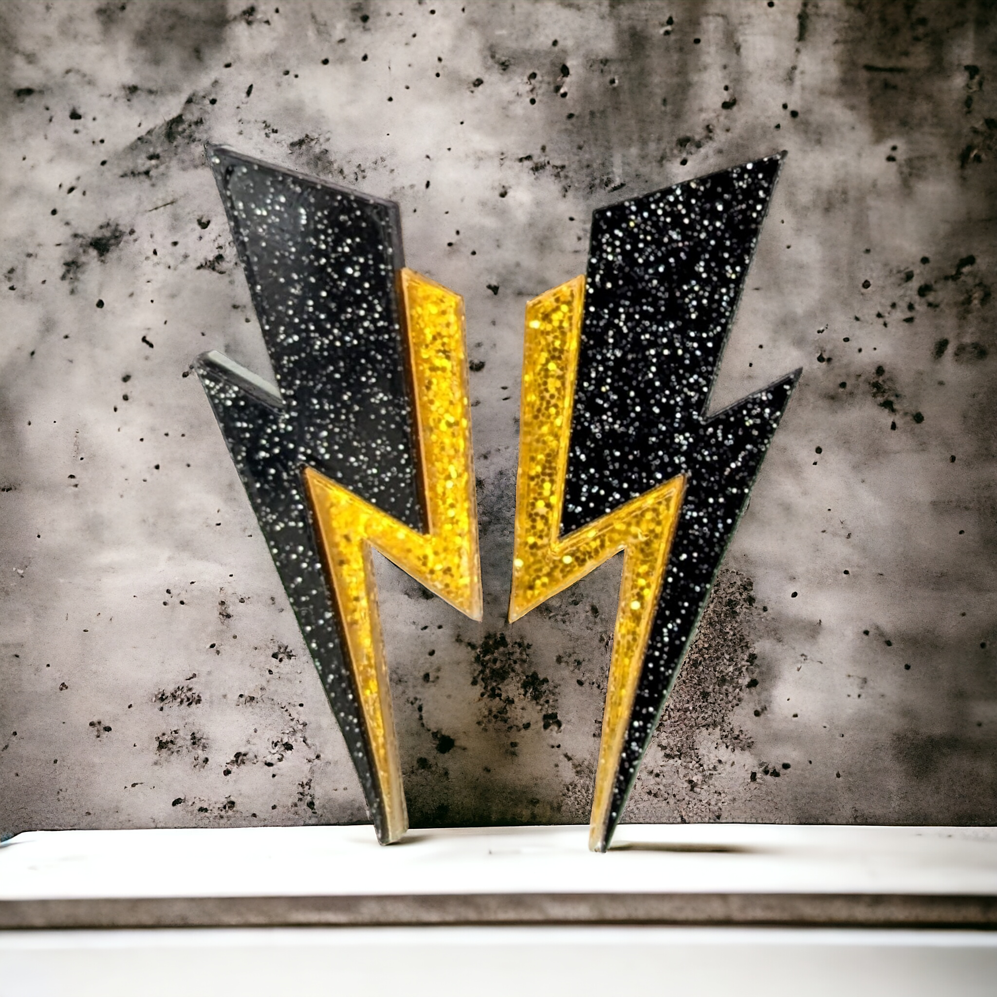 Boucles d'oreilles - Petit éclair noir et or