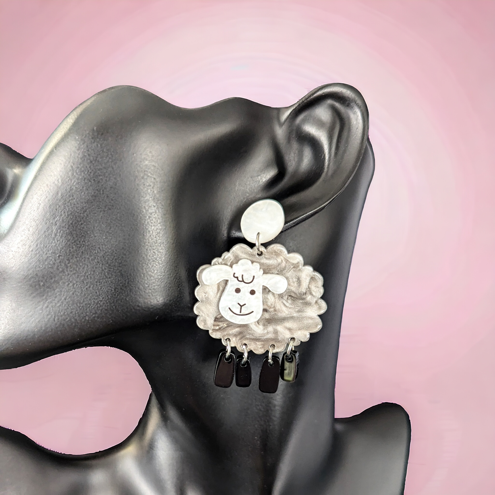 Boucles d'oreilles - Mouton noir