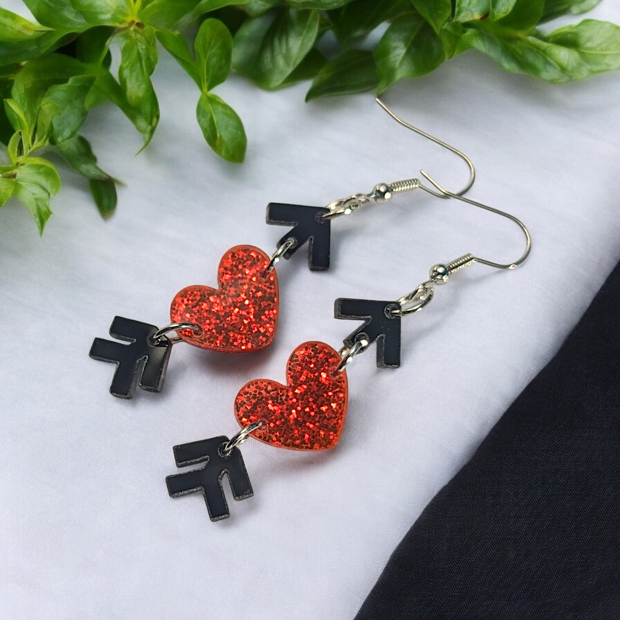 Boucles d'oreilles - Flèches de coeurs