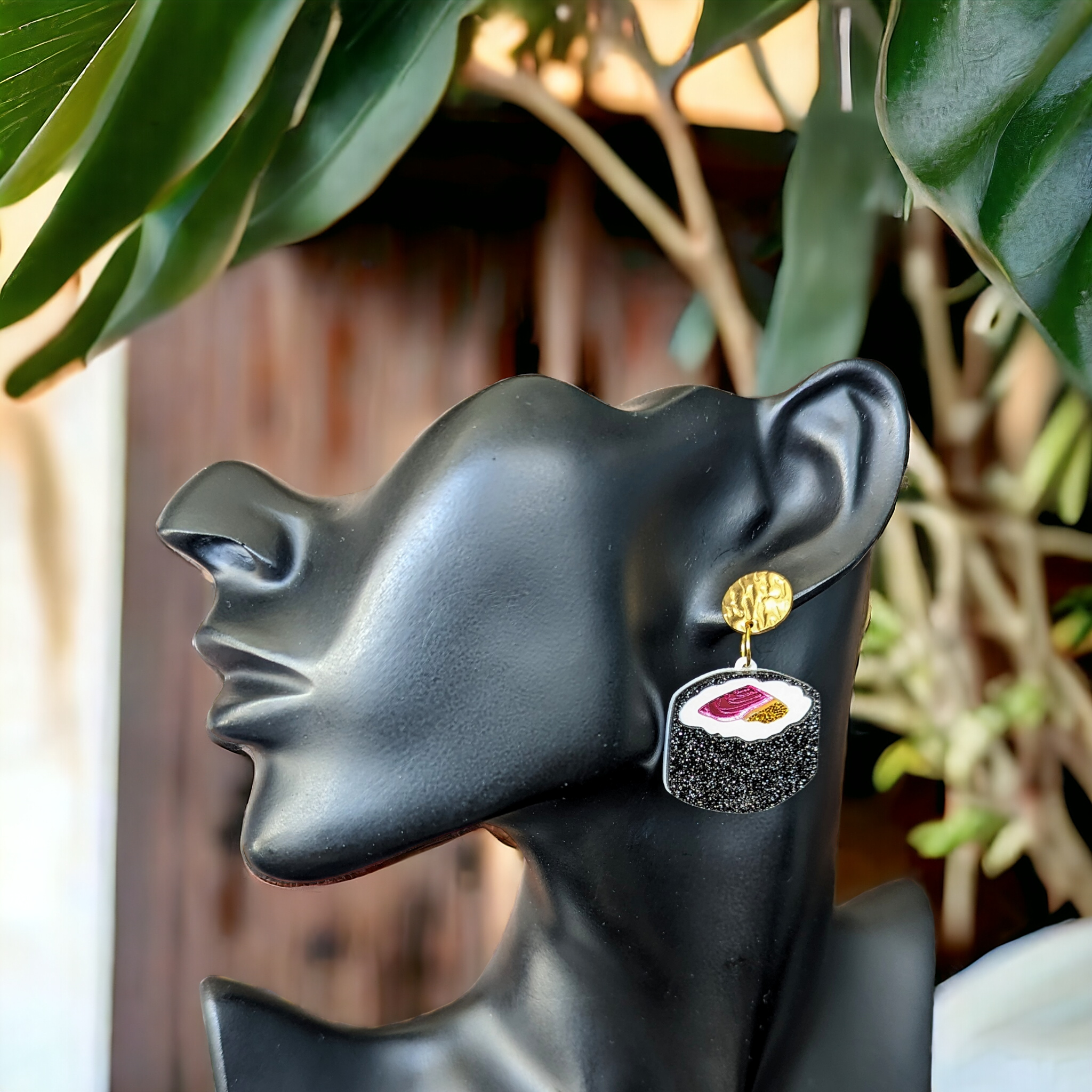 Boucles d'oreilles : Sushi maki