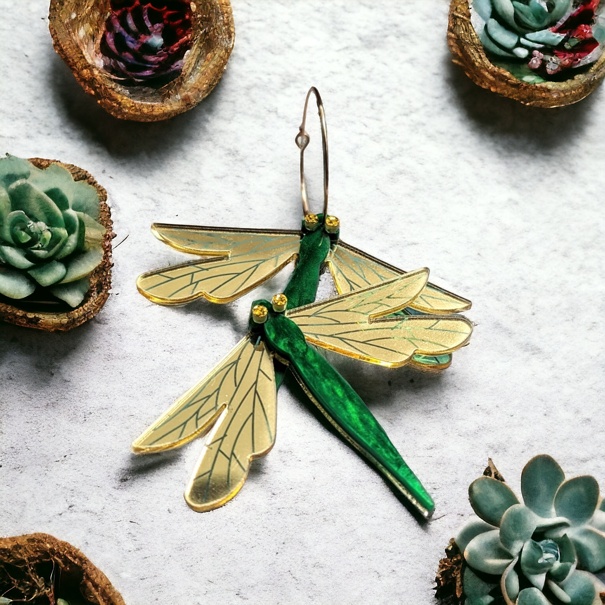 Boucles d'oreilles - Libellule