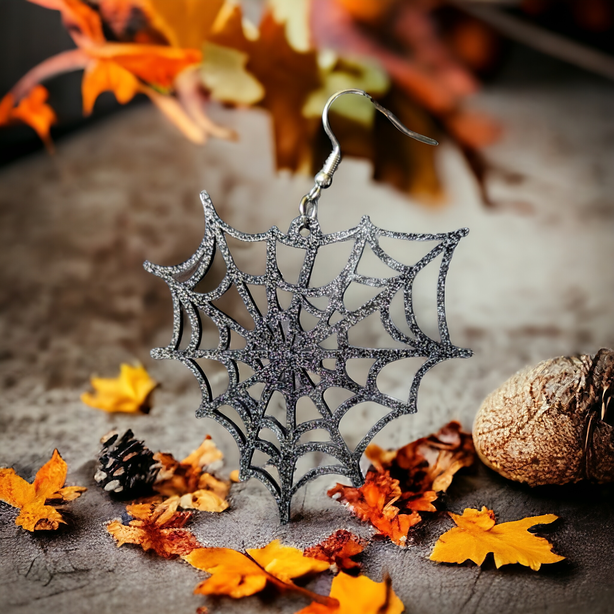 Boucles d'oreilles - Toile de veuve noire