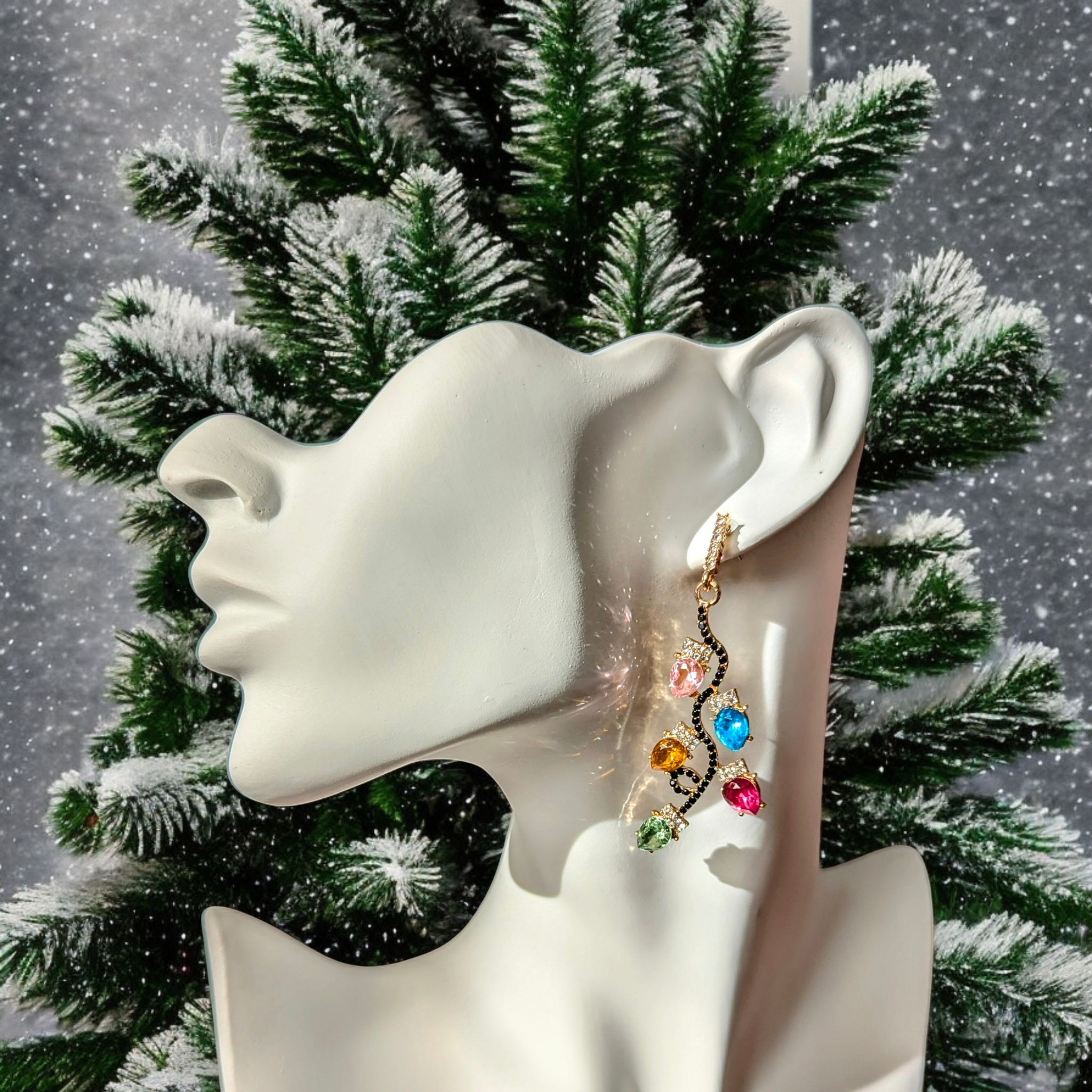 Boucles d'oreilles - Guirlande de noël