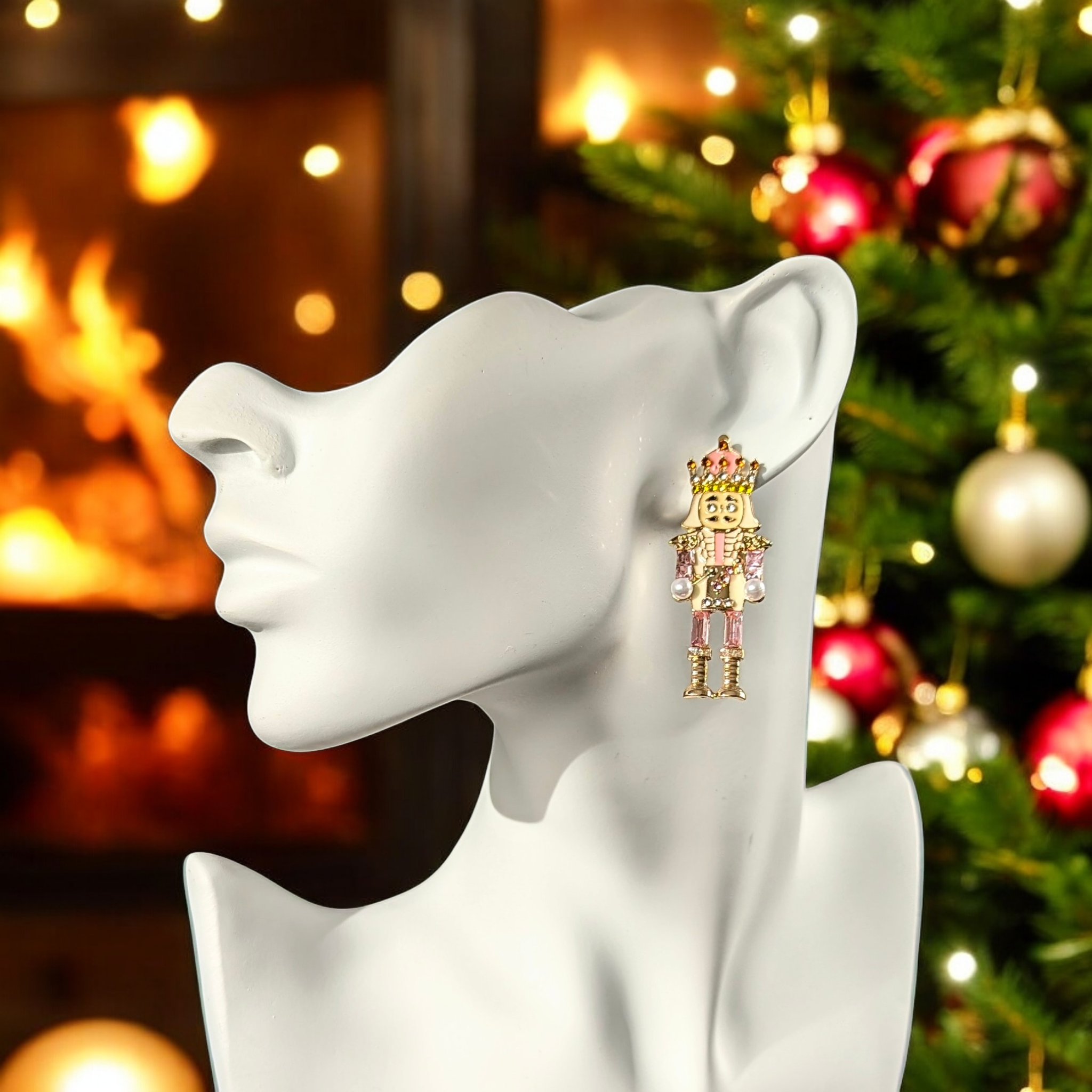 Boucles d'oreilles - Casse noisette rose