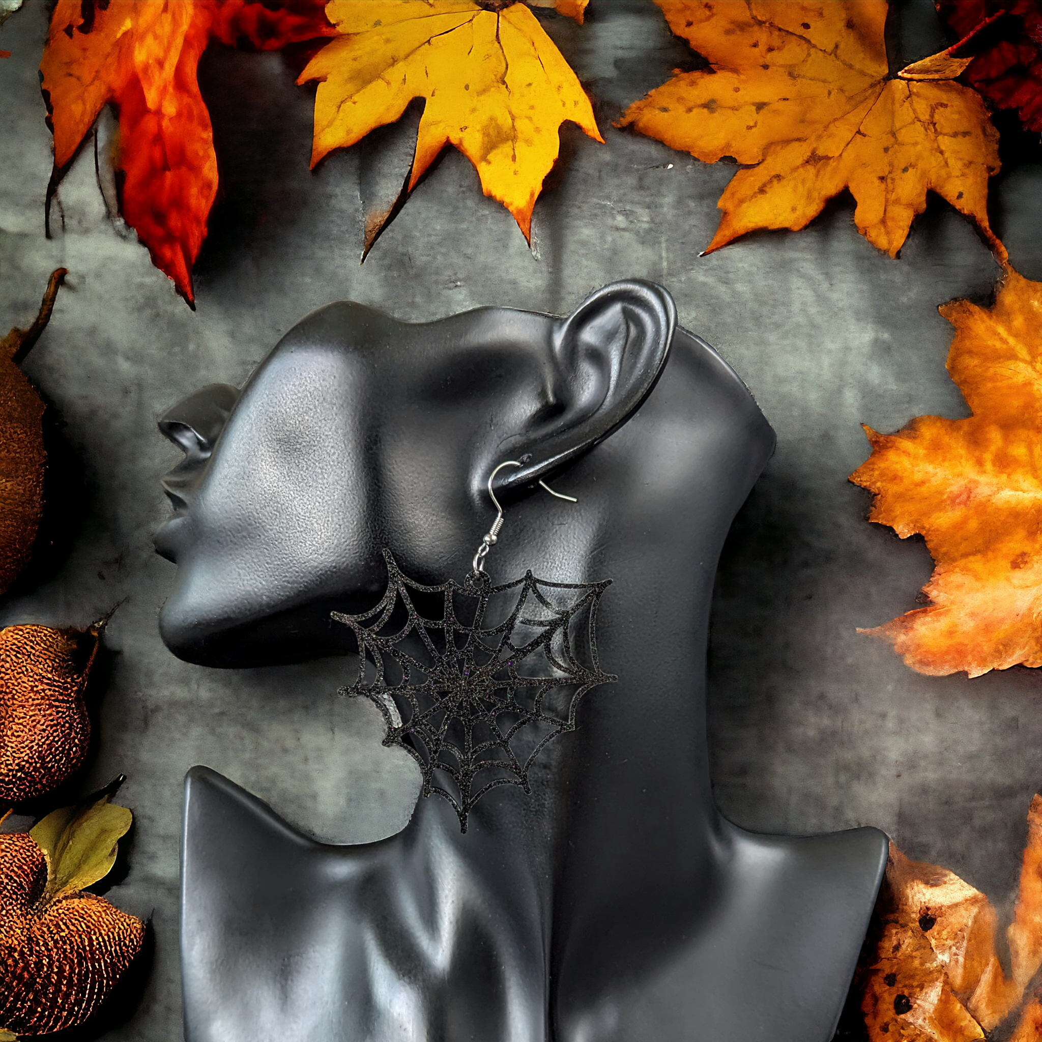 Boucles d'oreilles - Toile de veuve noire