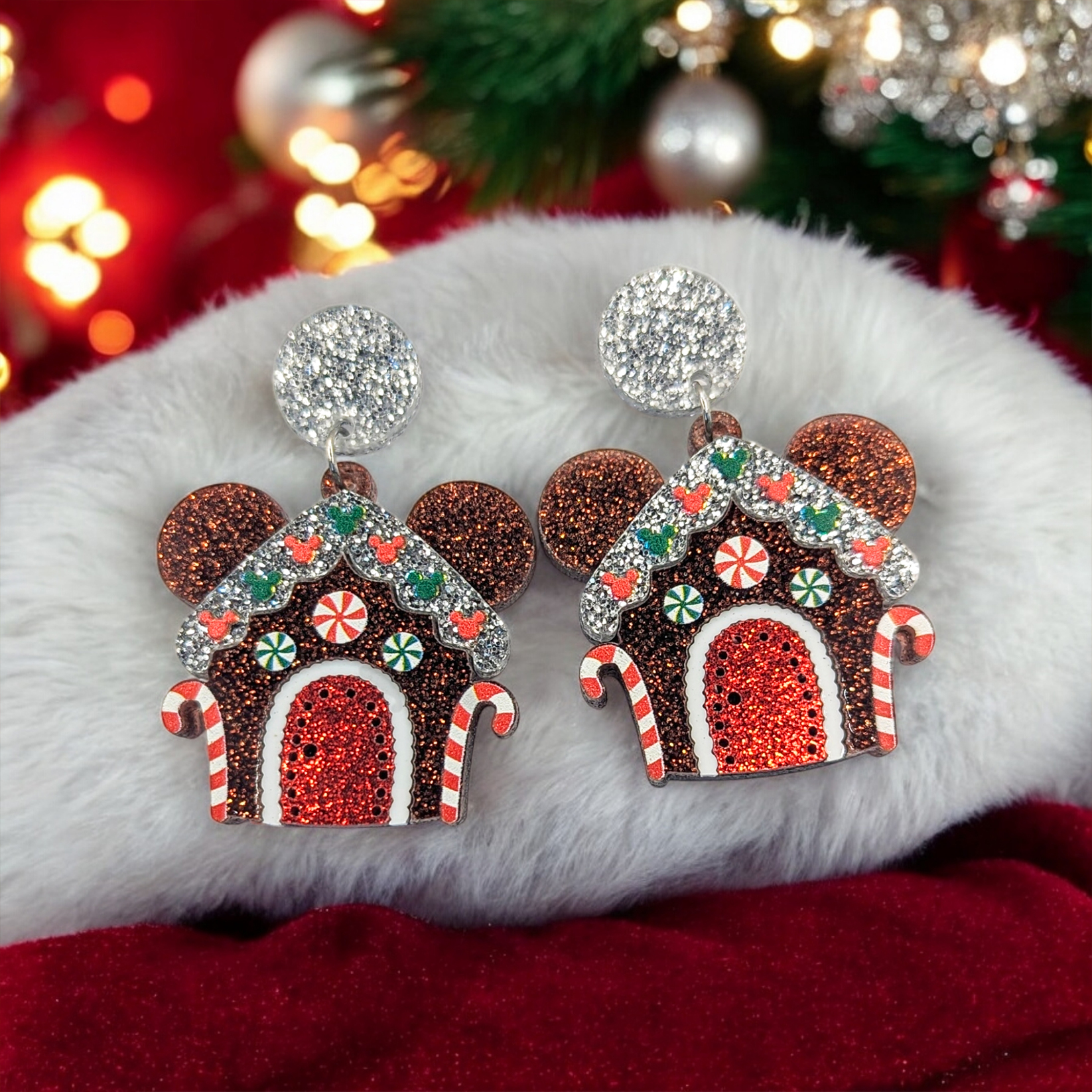 Boucles d'oreilles - Maison en pain d'épices