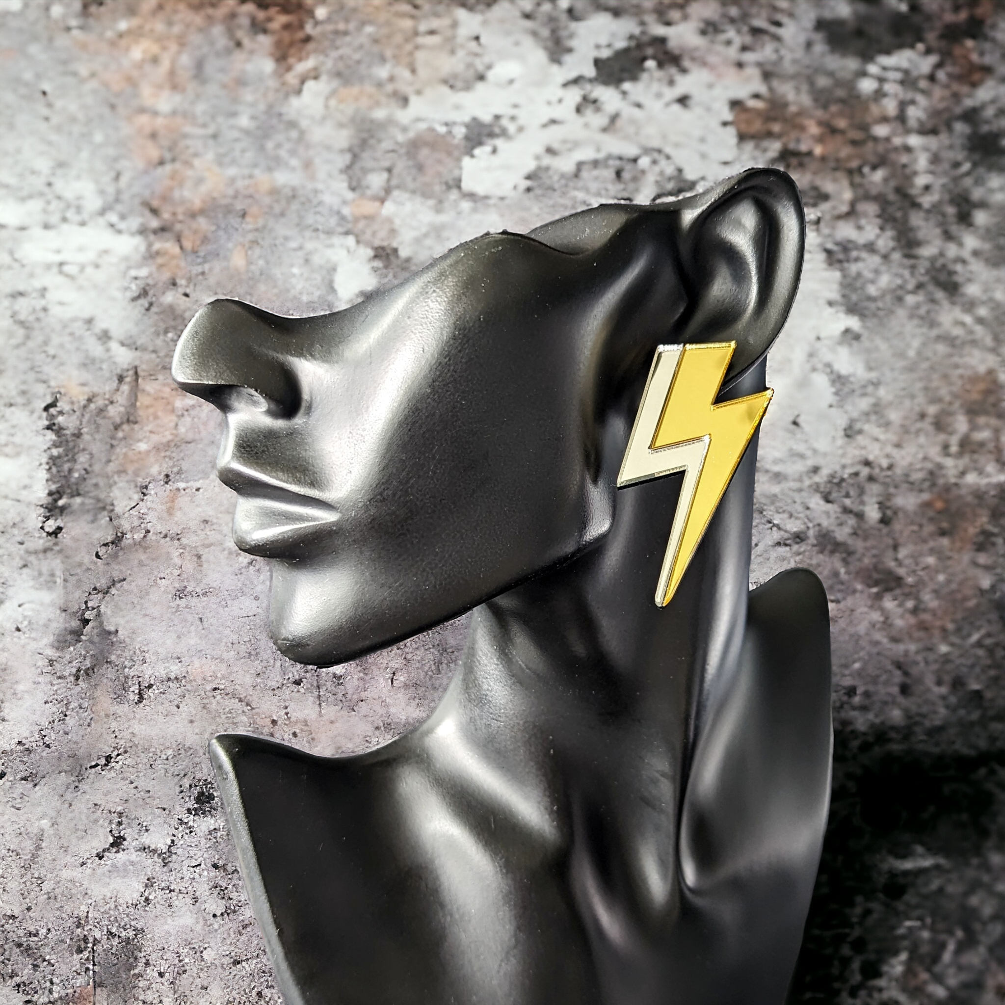 Boucles d'oreilles - Éclair miroir or et argent