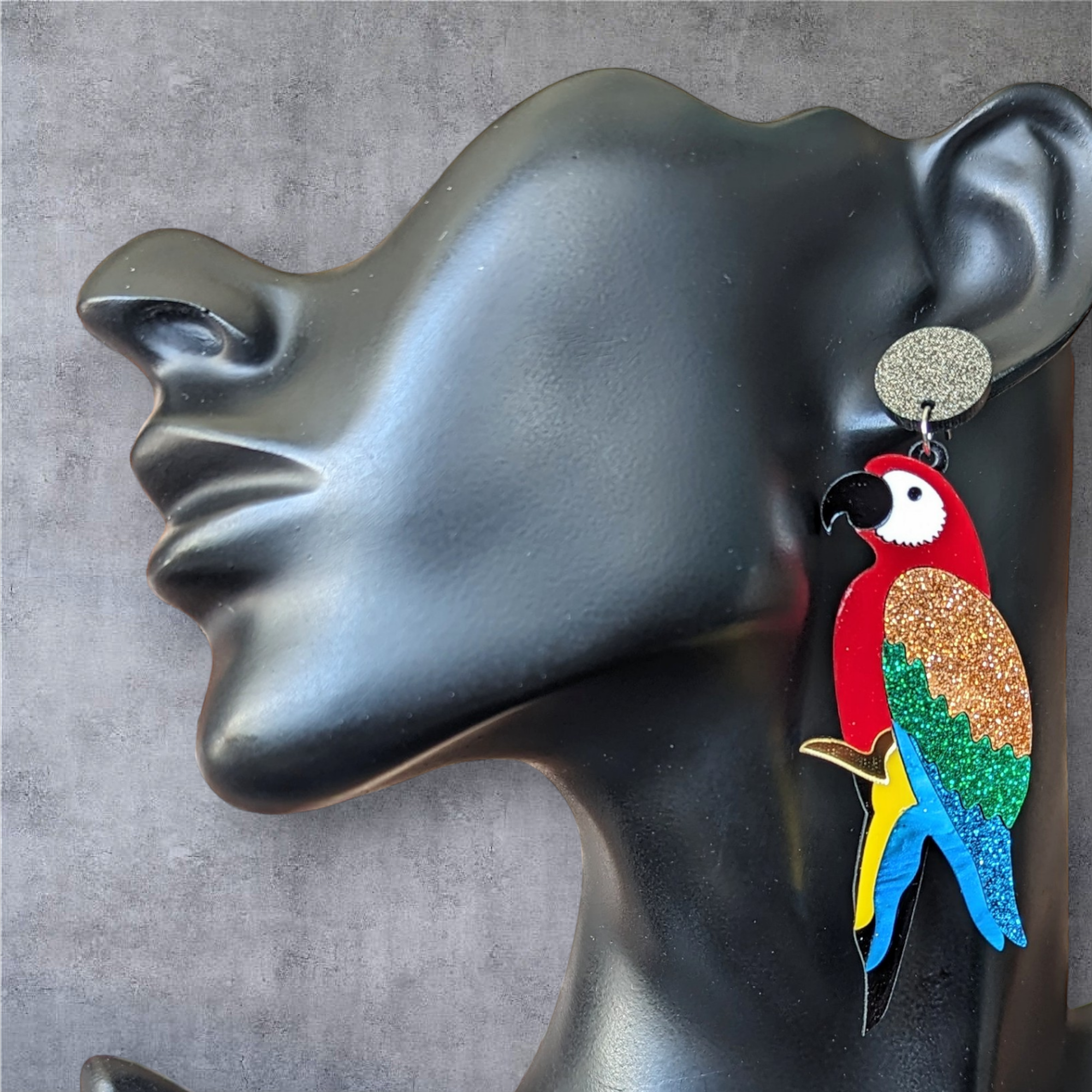 Boucles d'oreilles - Perroquet aras