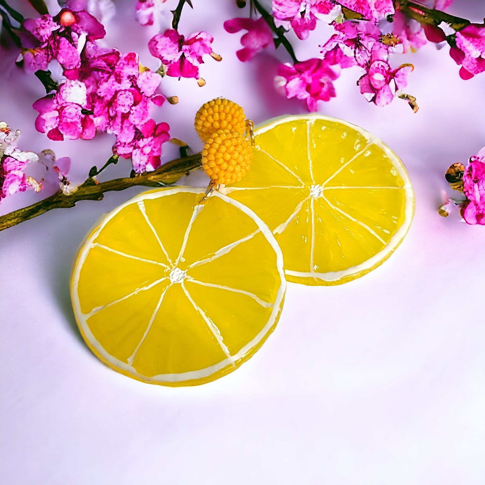 Boucles d'oreilles - Citron jaune