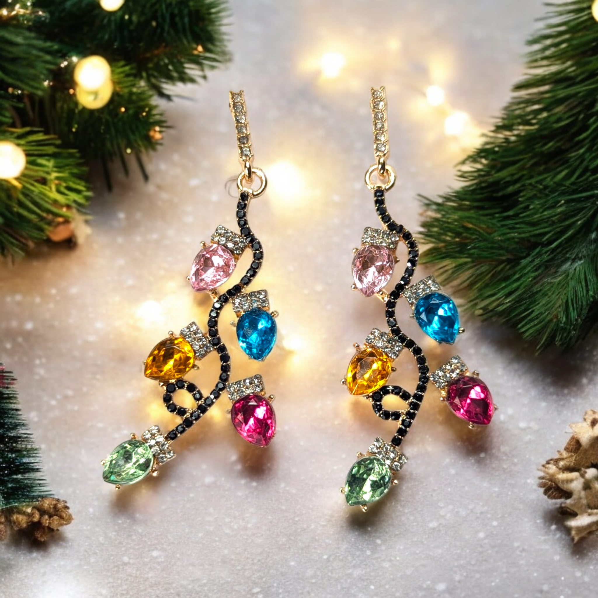 Boucles d'oreilles - Guirlande de noël