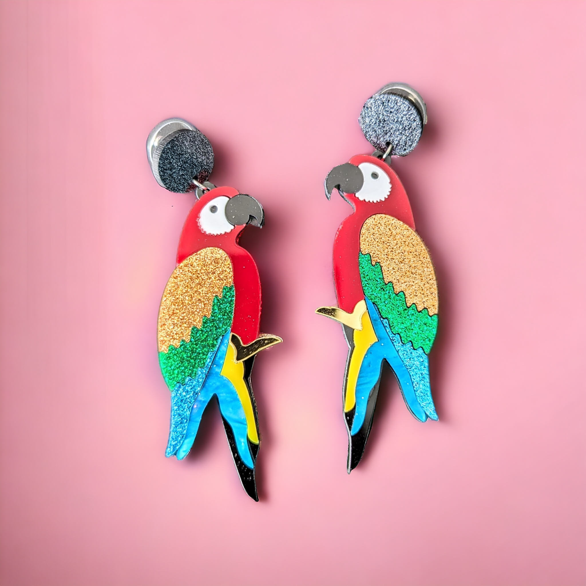 Boucles d'oreilles - Perroquet aras