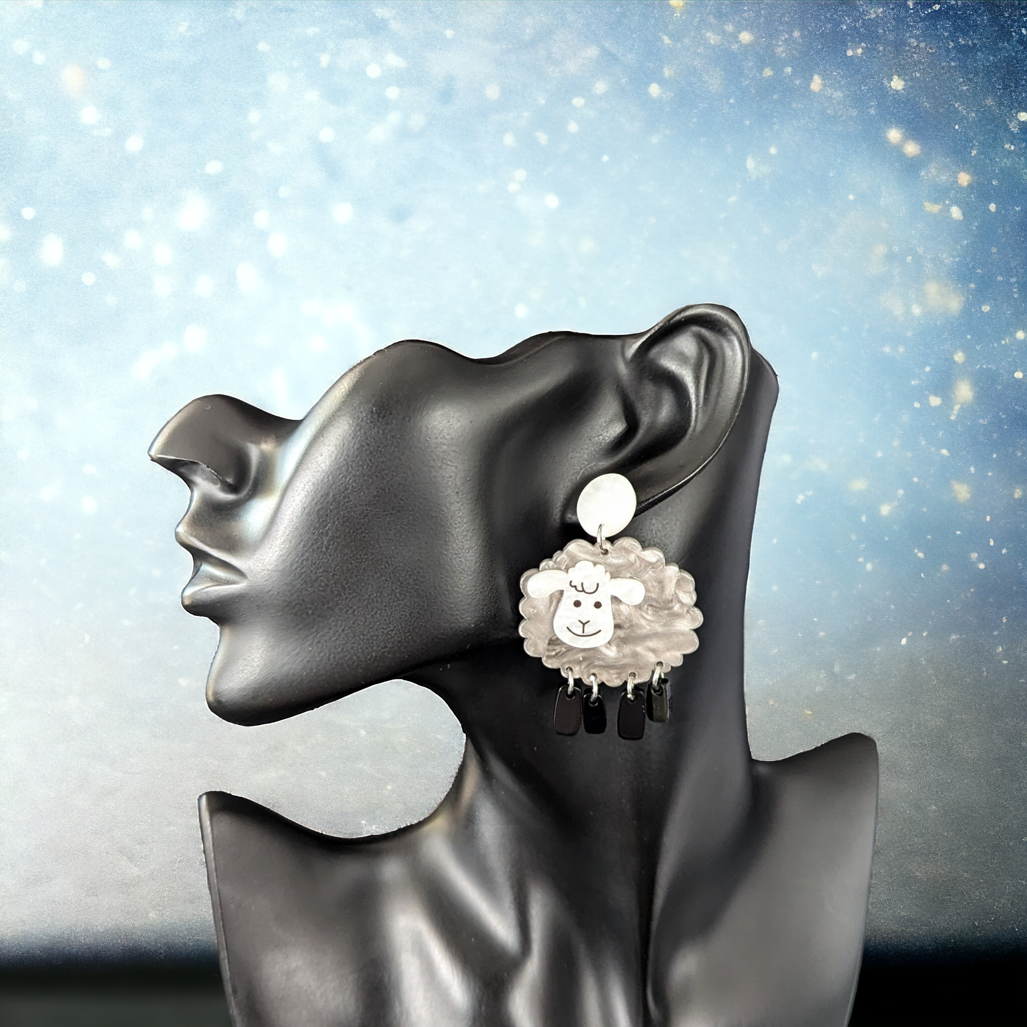 Boucles d'oreilles - Mouton noir