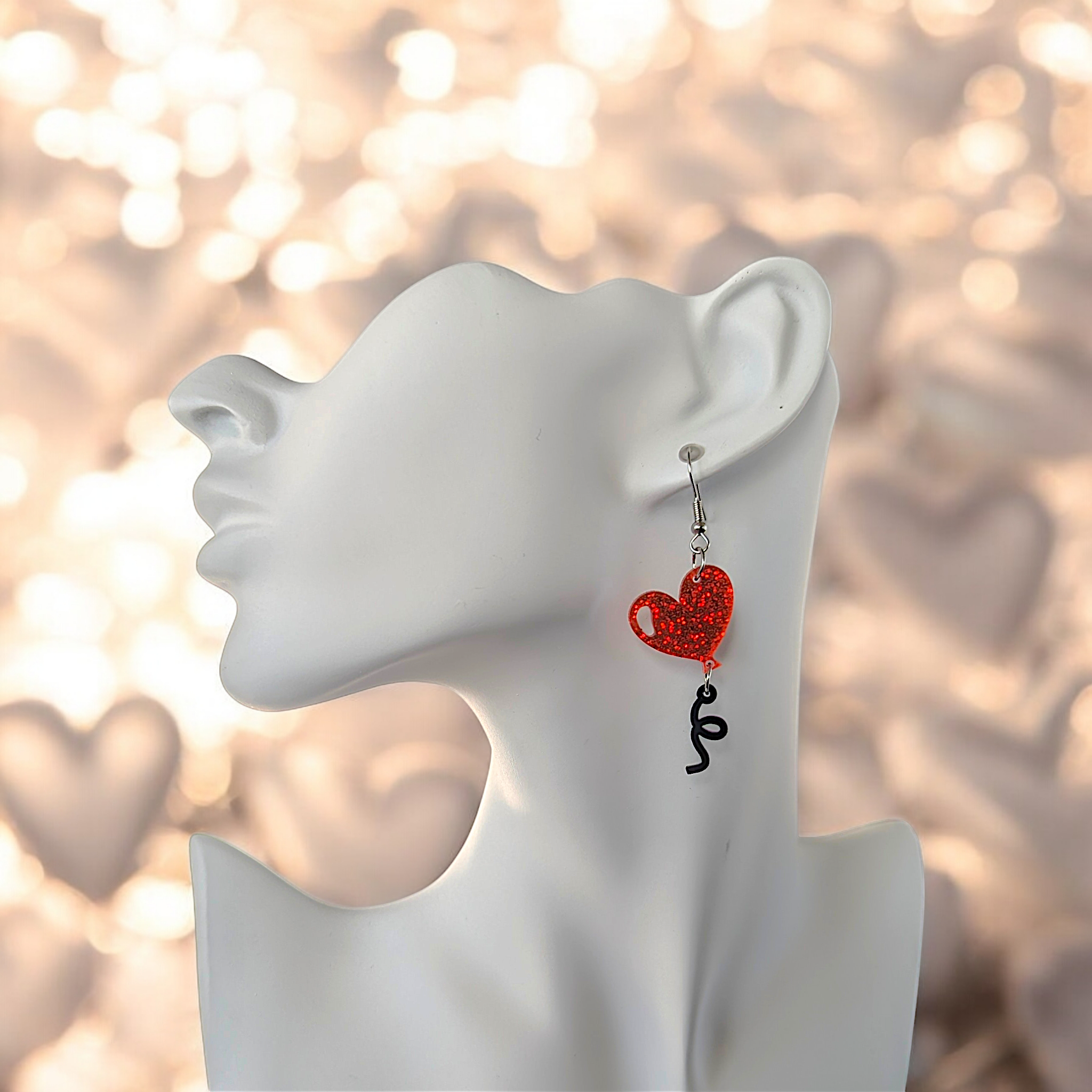 Boucles d'oreilles - Ballons coeurs