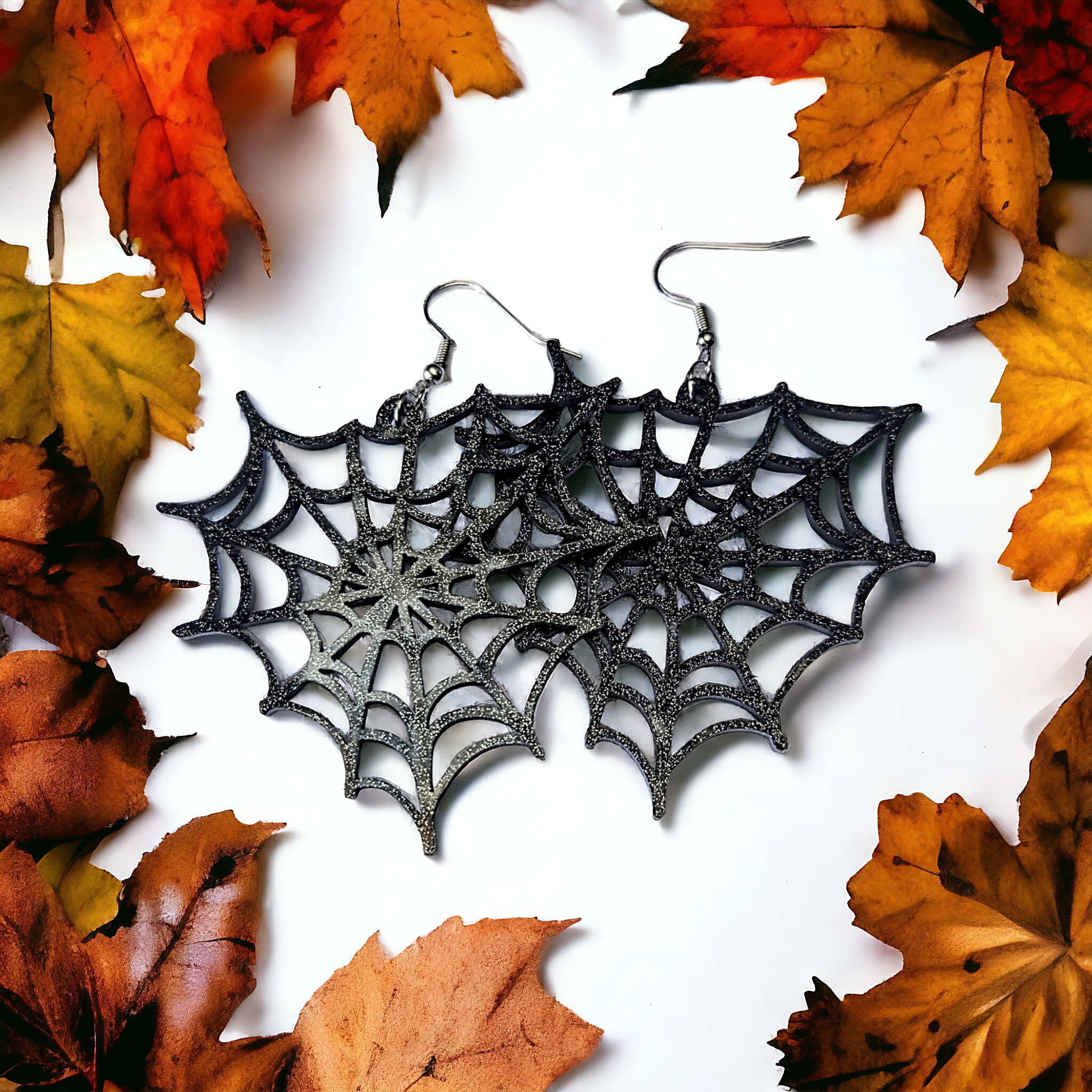 Boucles d'oreilles - Toile de veuve noire