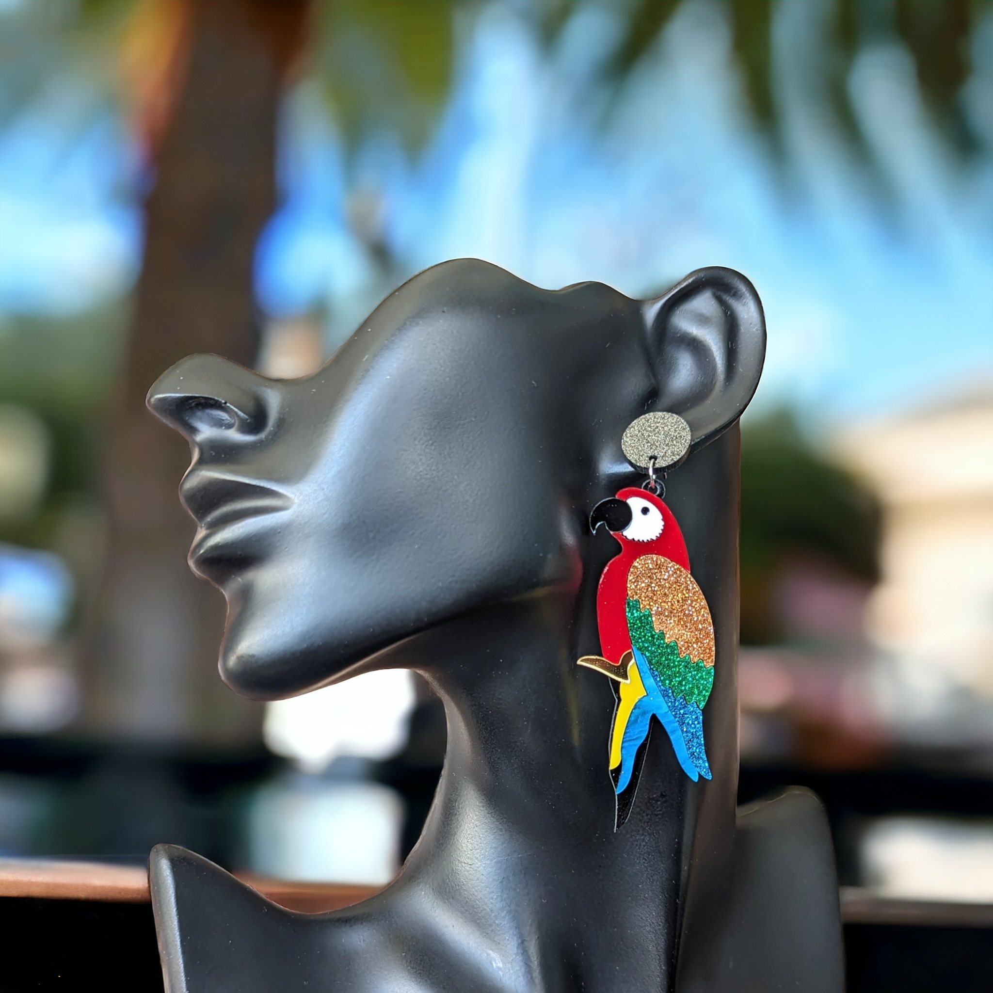 Boucles d'oreilles - Perroquet aras