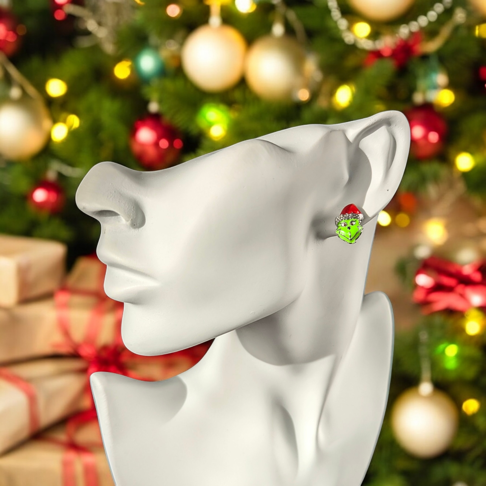 Boucles d'oreilles - Puce Grinch