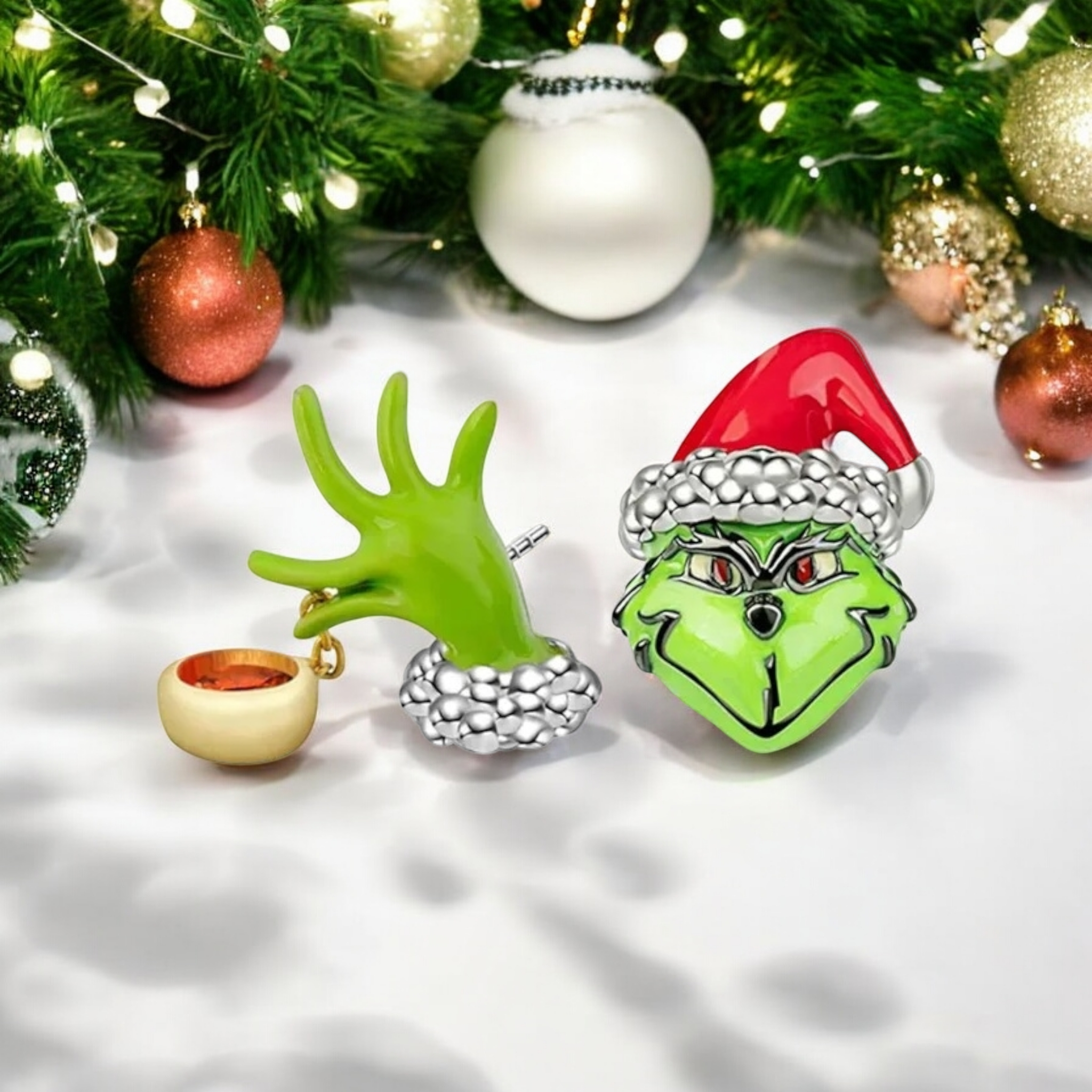 Boucles d'oreilles - Puce Grinch