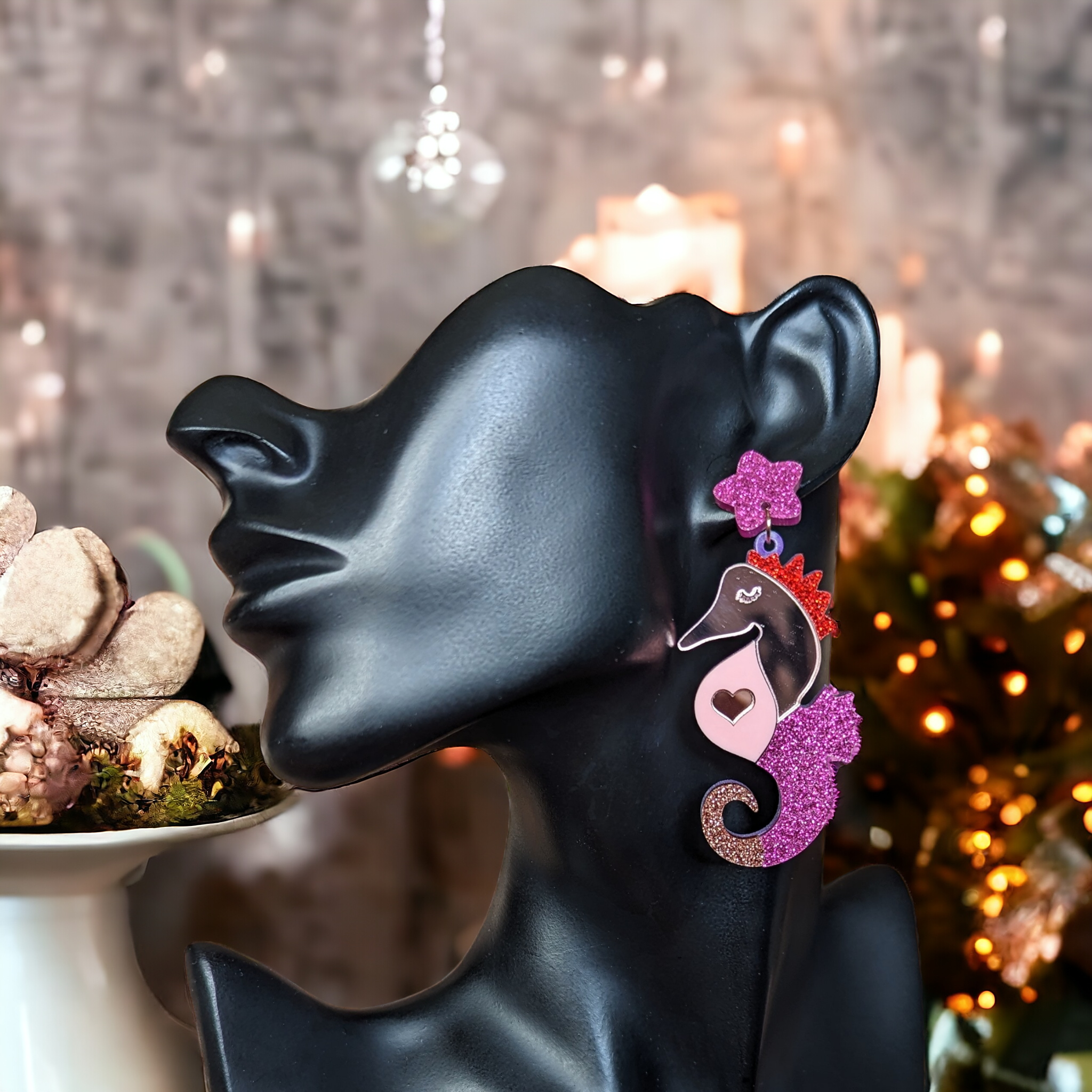 Boucles d'oreilles - hippocampe d'amour