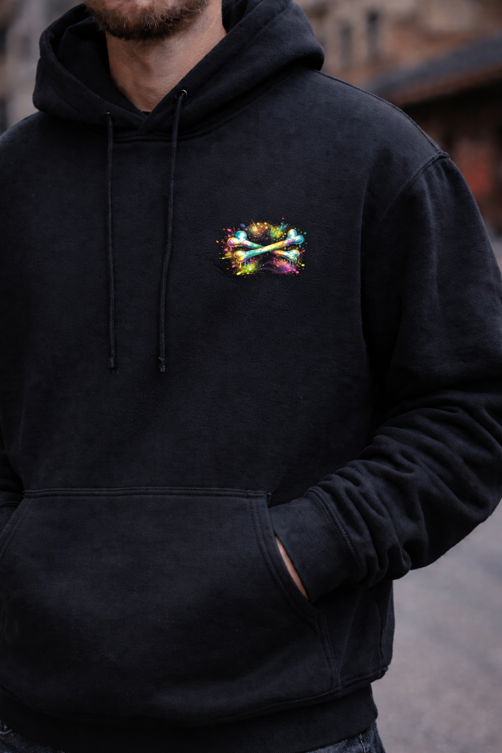 Sudadera con capucha calavera psicodélica