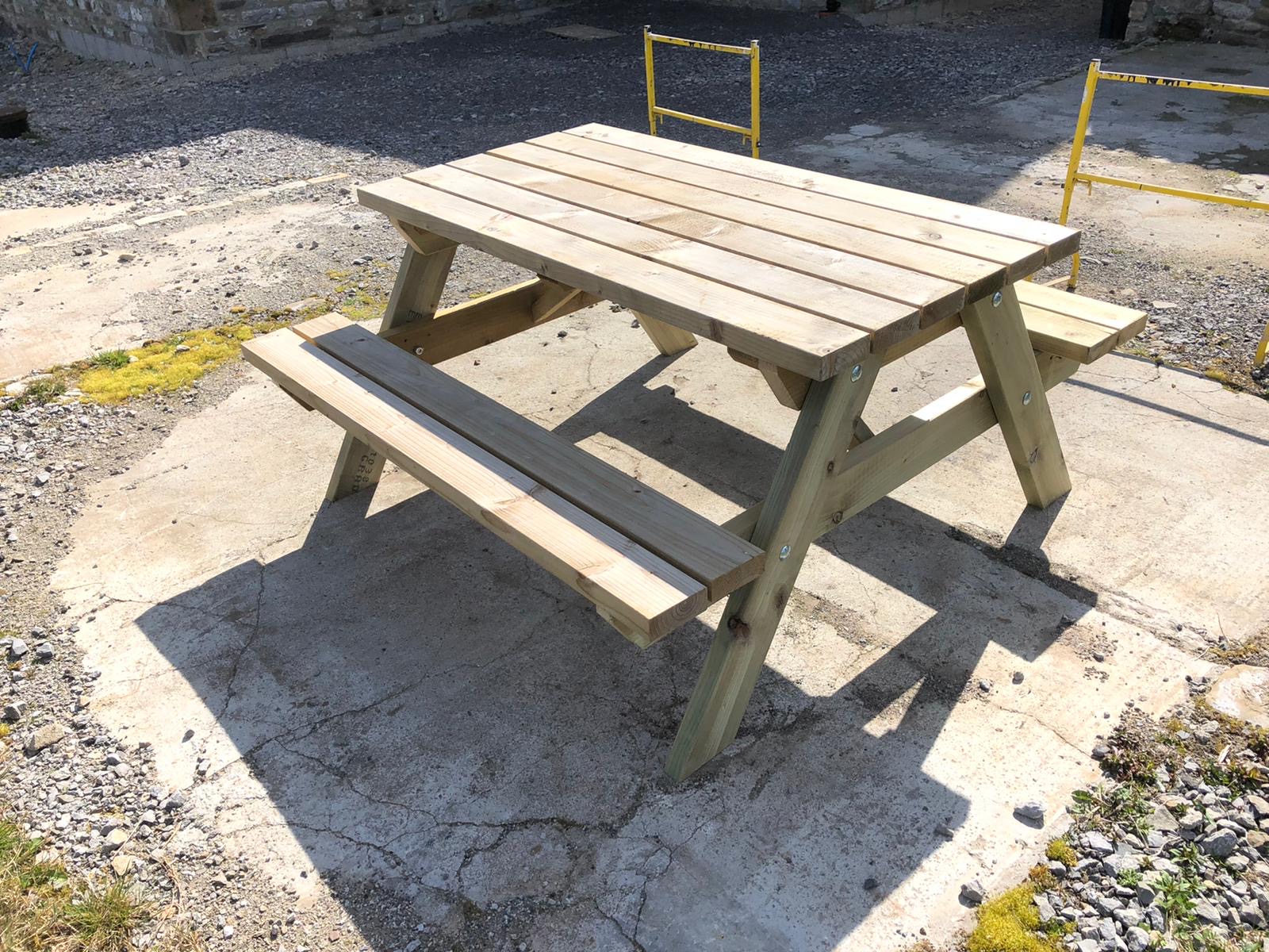 Hand Made Wooden Picnic Table
