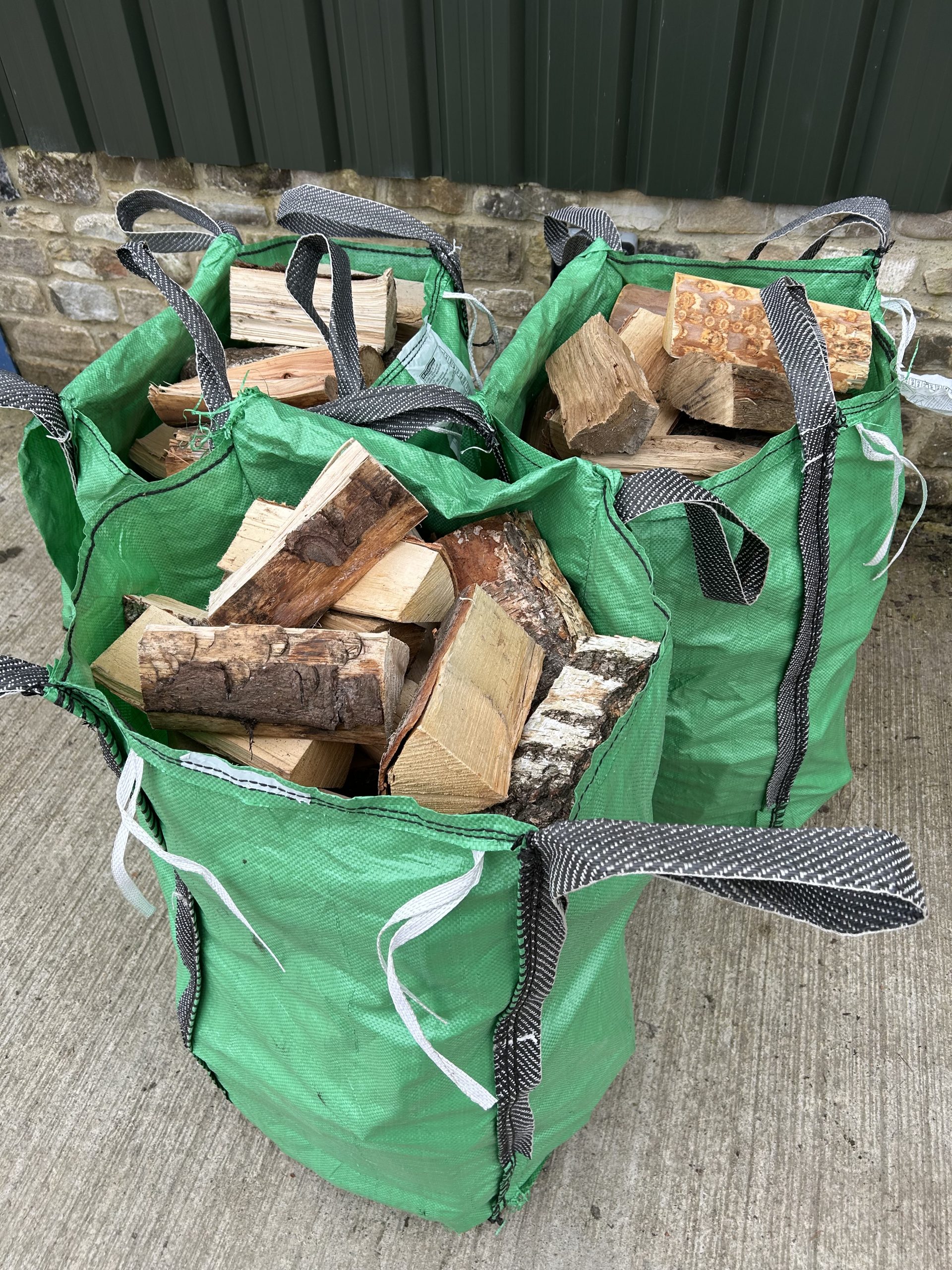 3 x Barrow Bags of Kiln Dried Hardwood Birch Logs