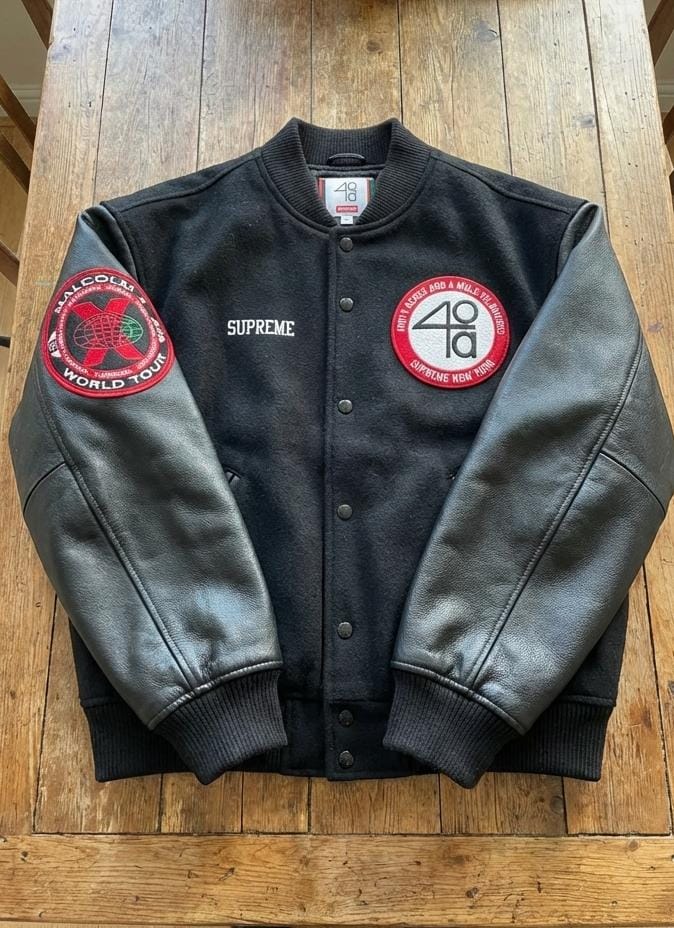 Malcolm X 40 Forty Acres & A Mule Spike Lee Filmworks Black Varsity Men's Jacket