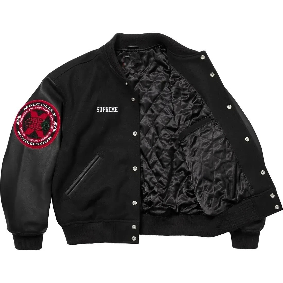 Malcolm X 40 Forty Acres & A Mule Spike Lee Filmworks Black Varsity Men's Jacket