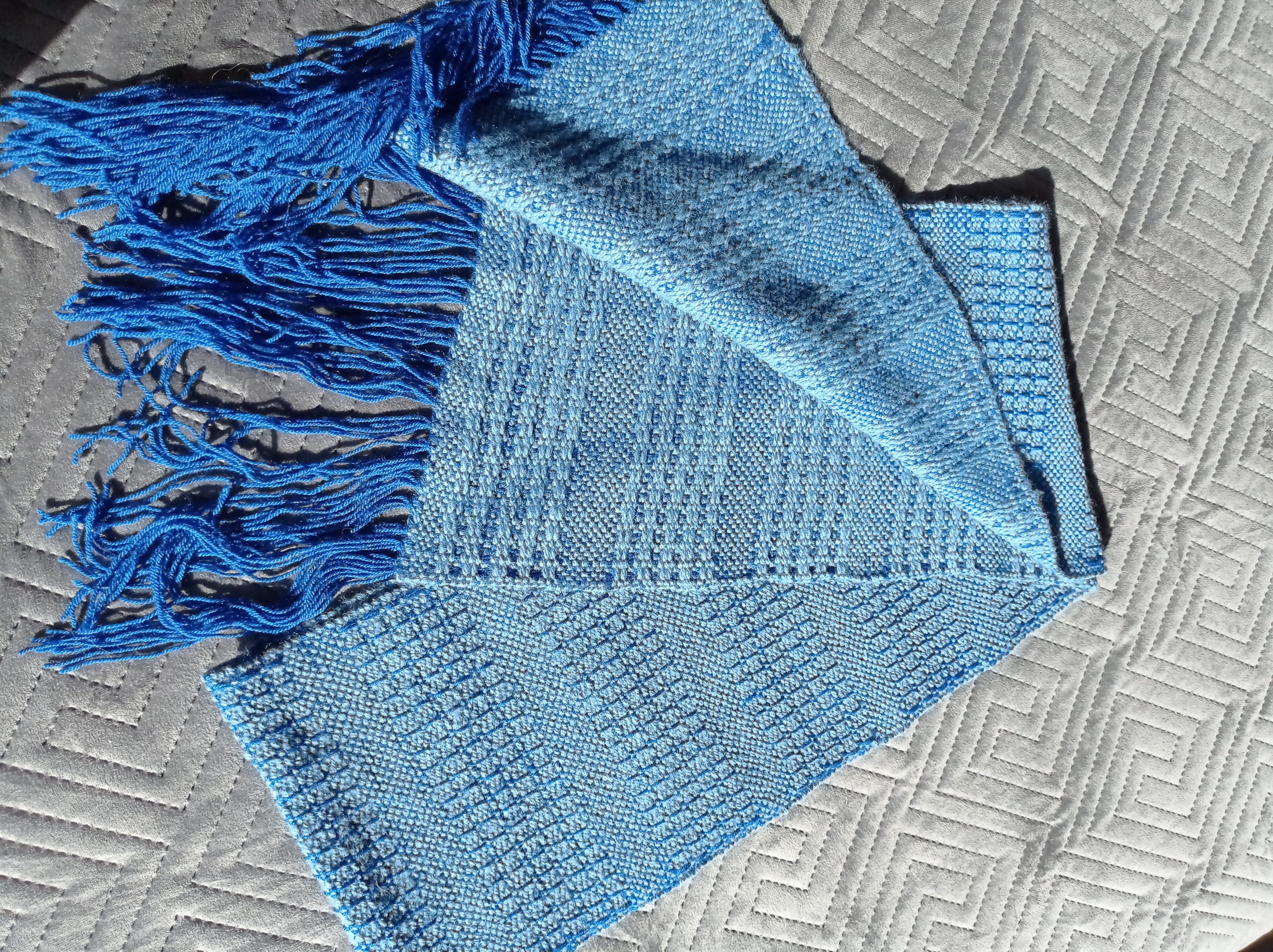 Echarpe bleue pur sans laine