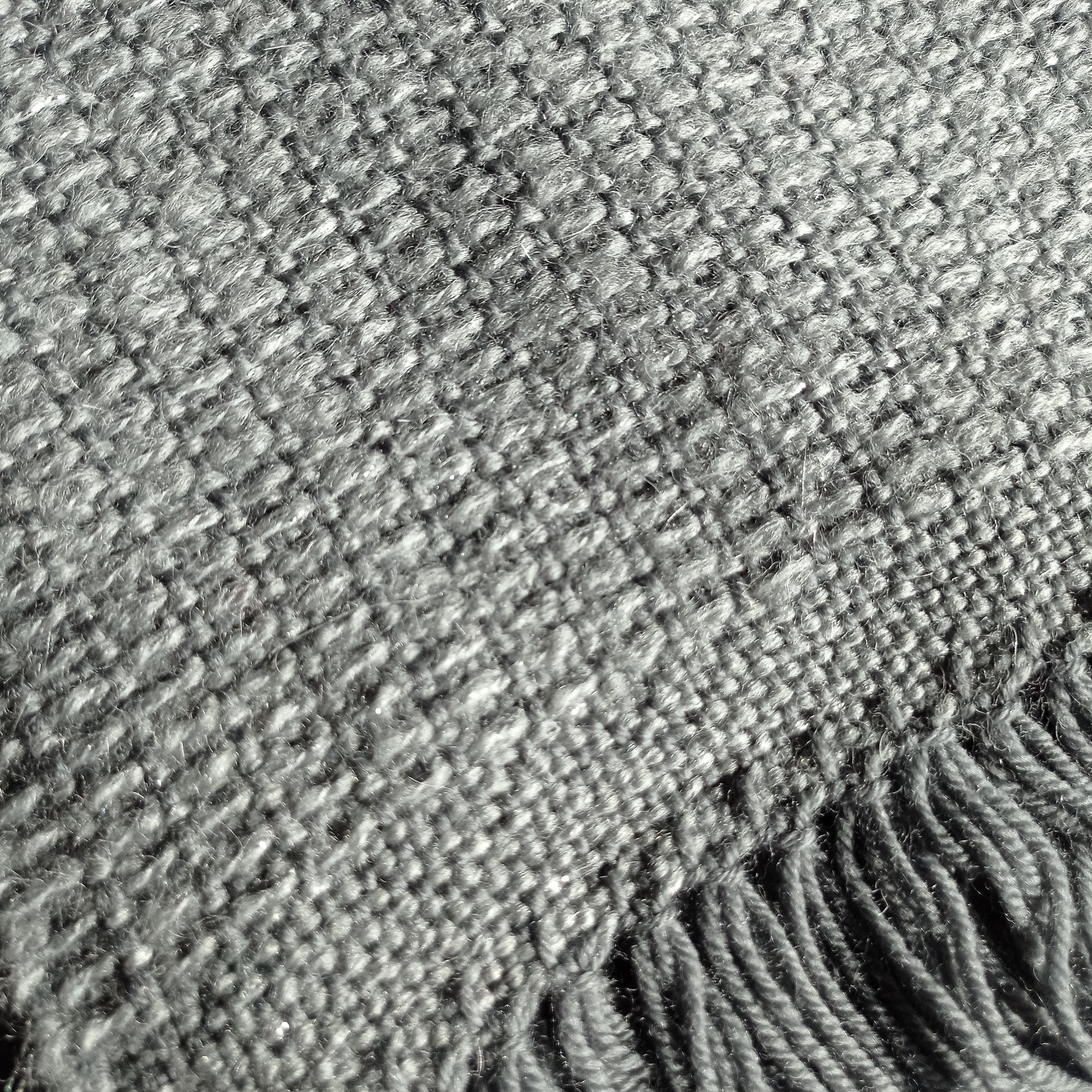 Echarpe grise en merinos mohair