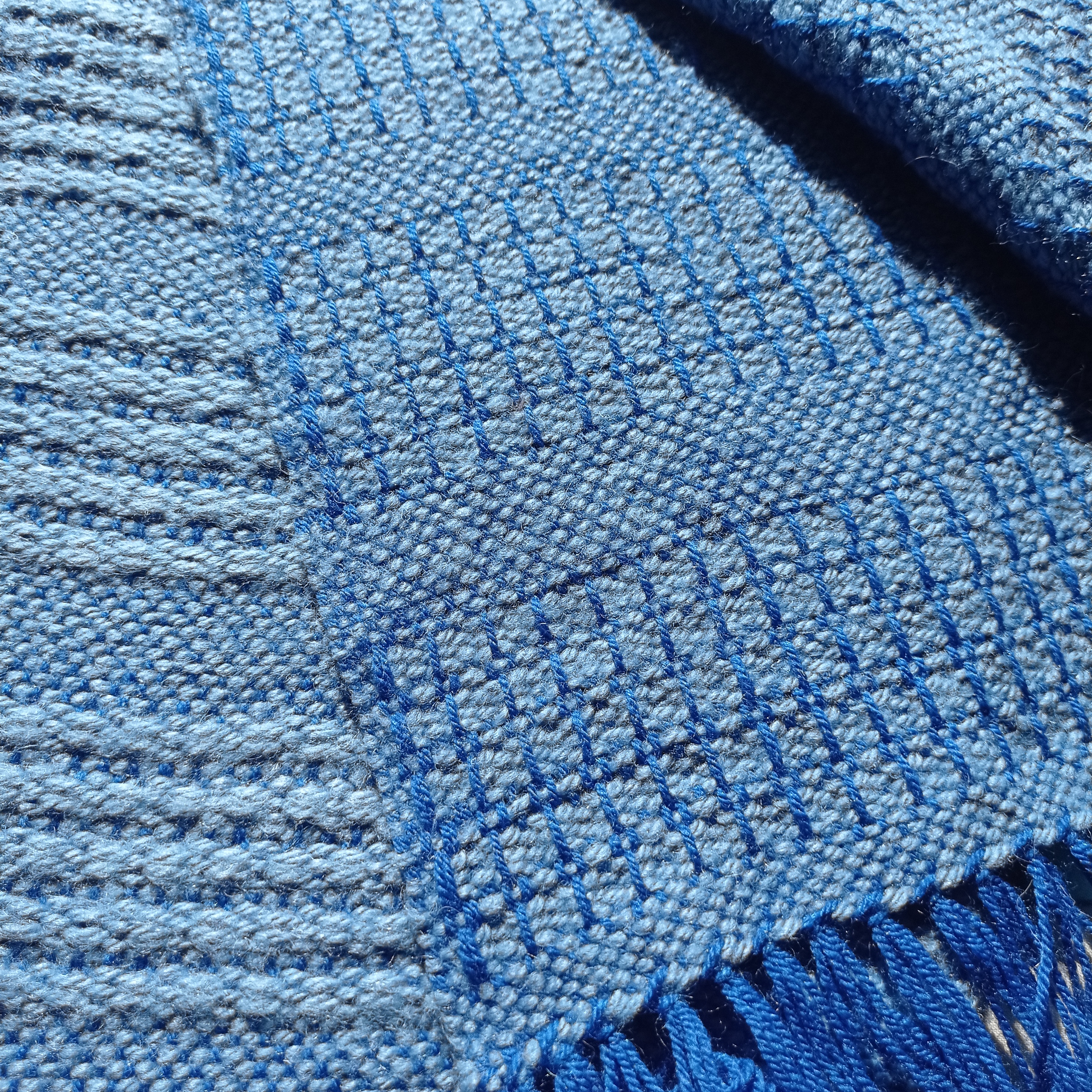 Echarpe bleue pur sans laine